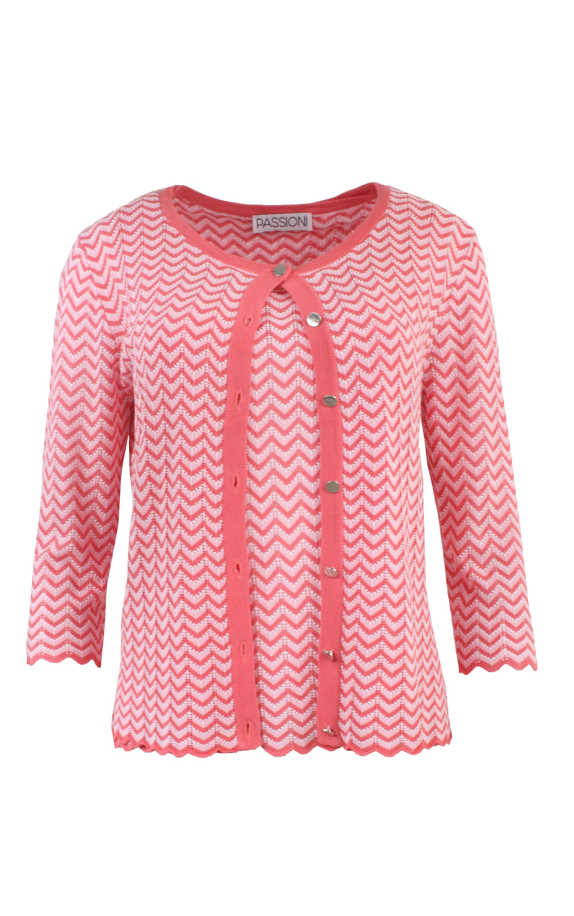 Twinset mit kleinem Zick-Zack-Muster