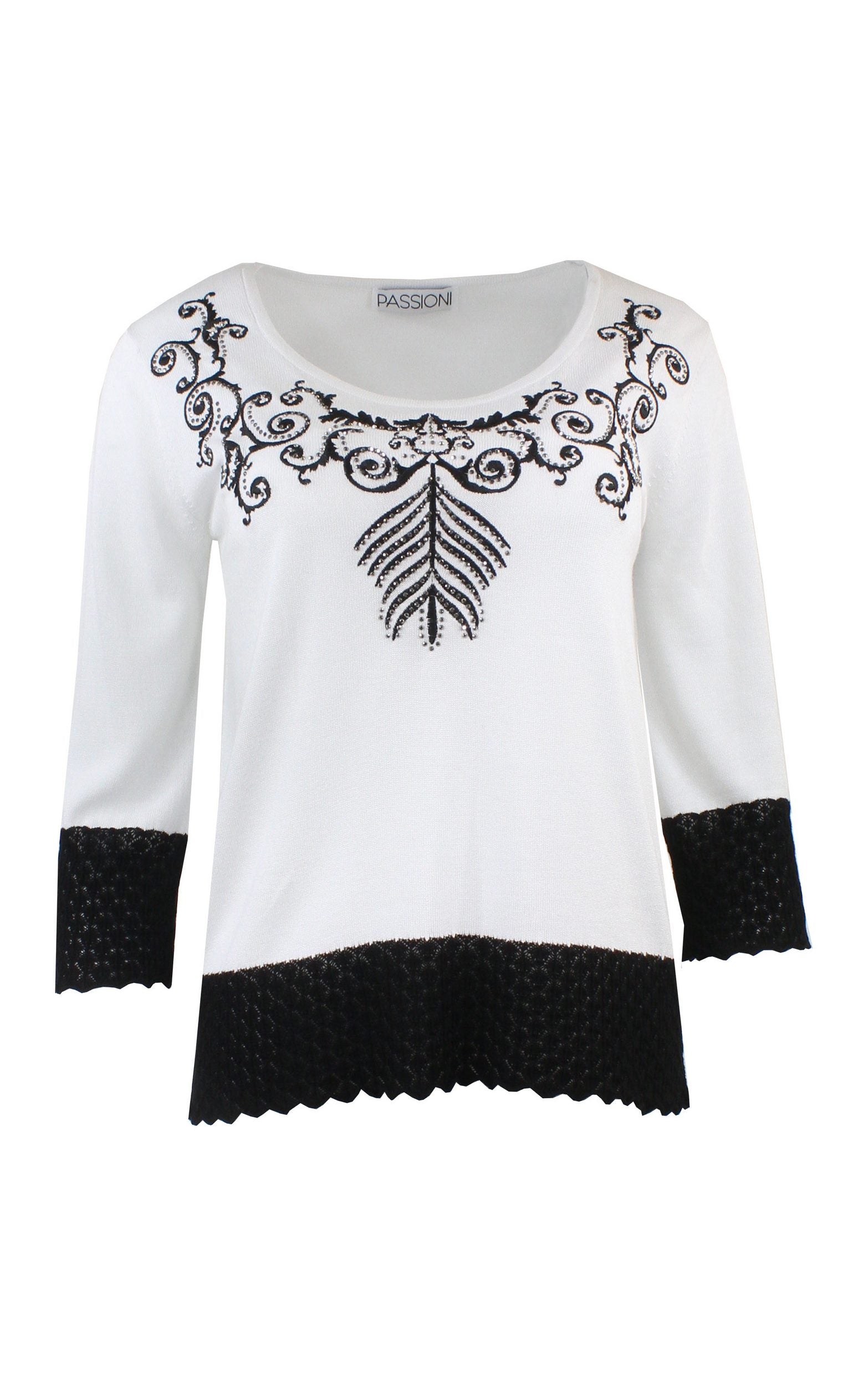 Gestricktes Shirt mit Blumendruckdetail