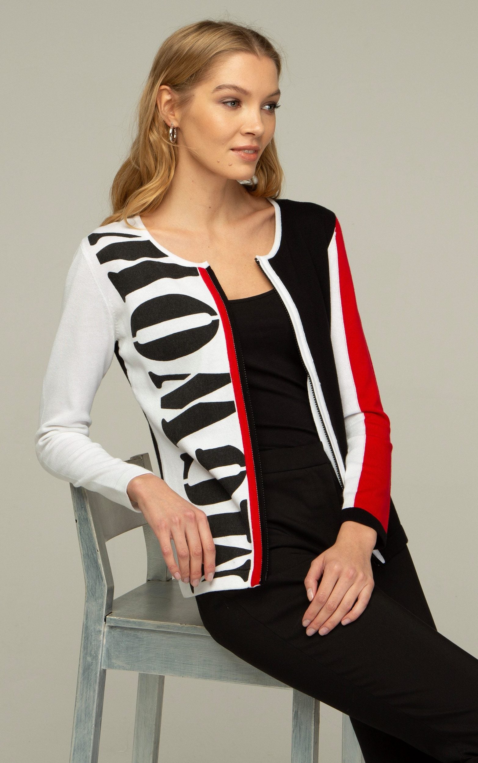 Strickjacke mit Graphic-Print