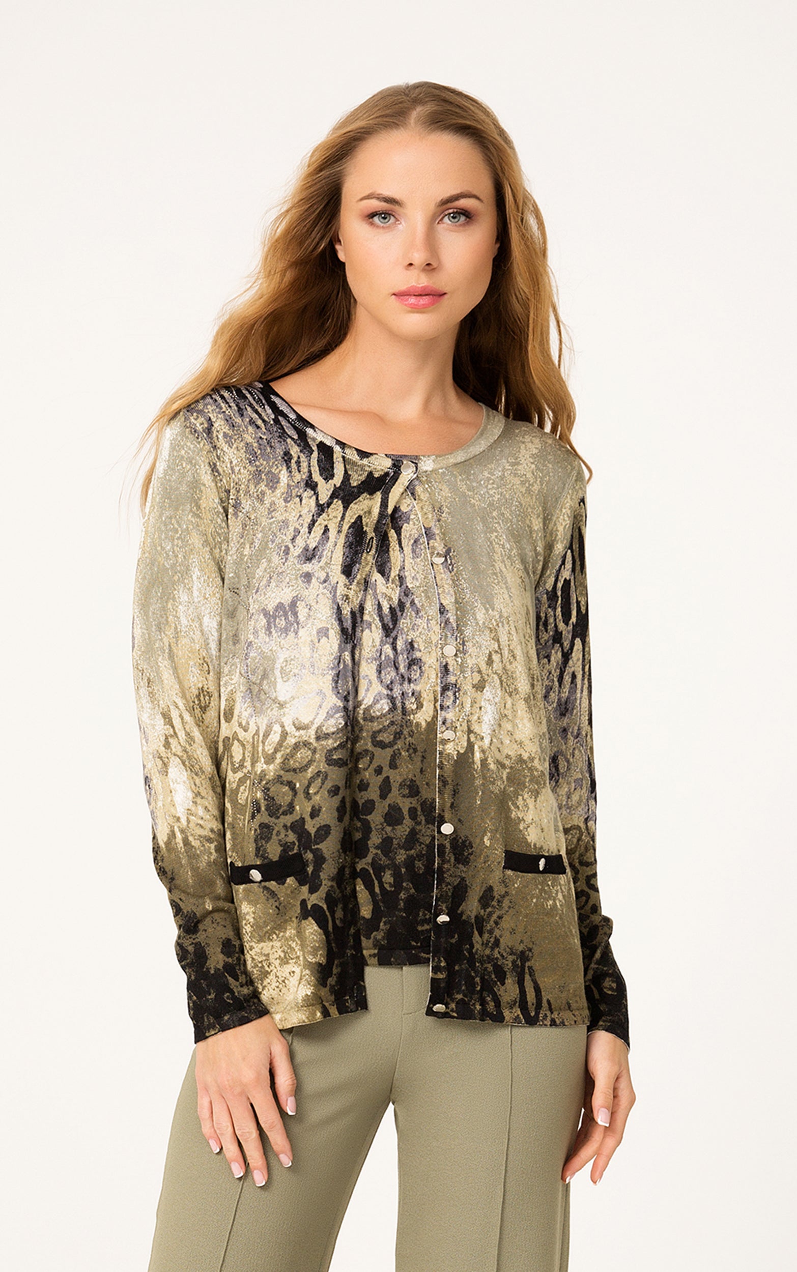 Twinset mit abstraktem Animal-Print