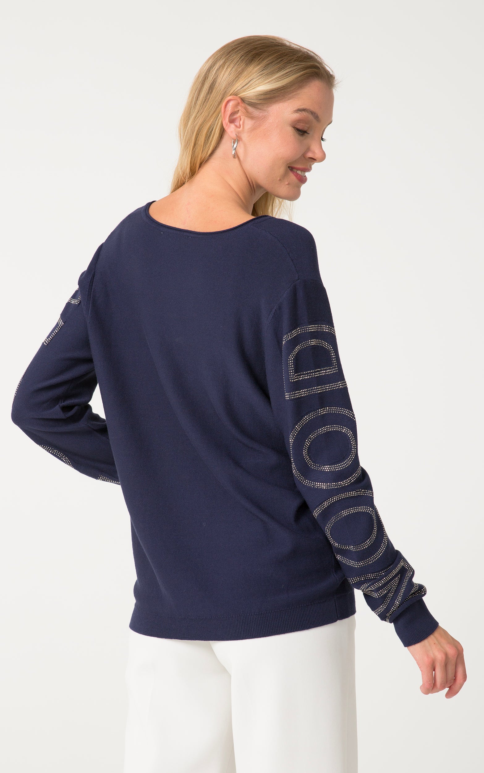 Strickpullover mit Strassdetails