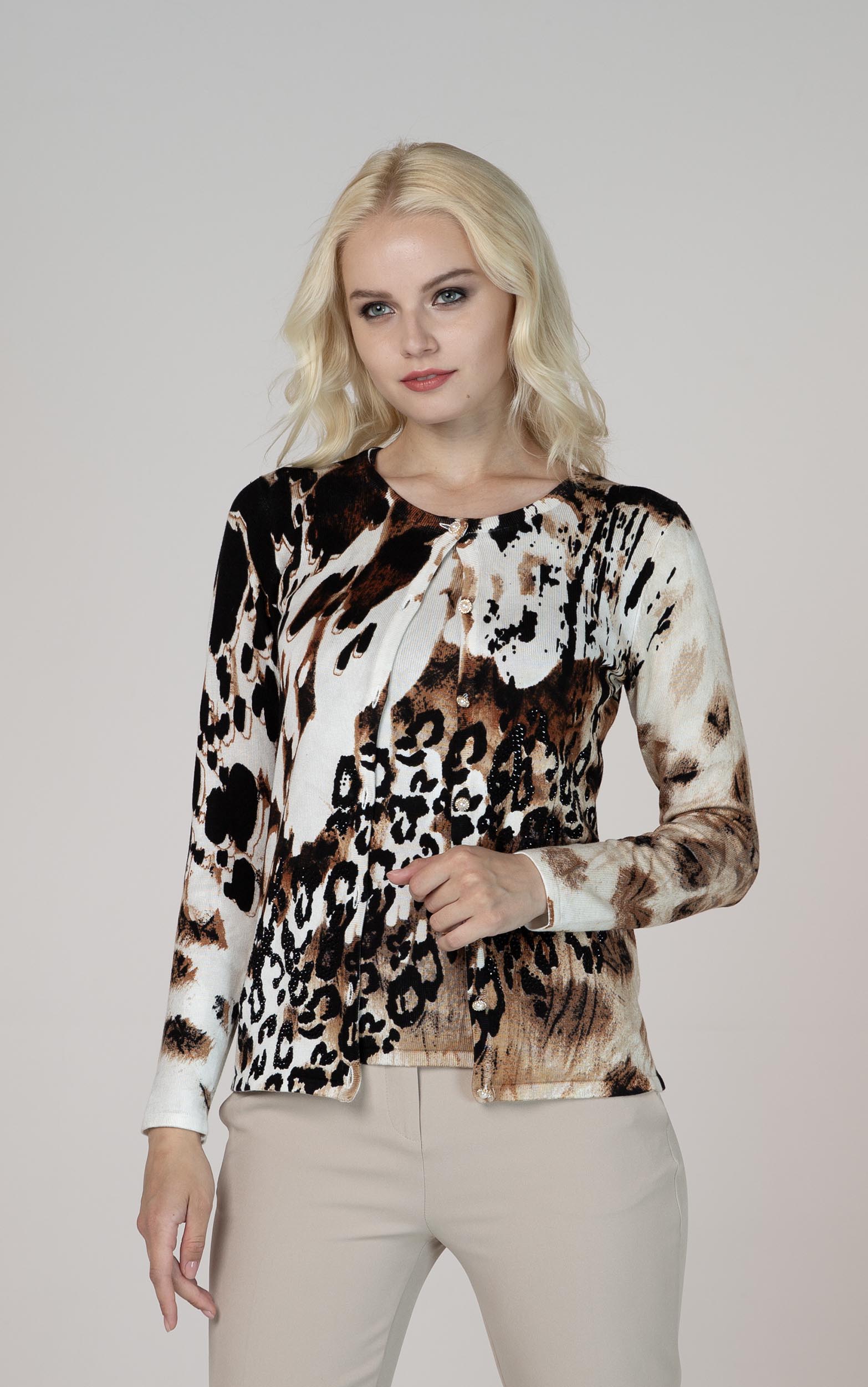 Twinset mit mixed Animalprint