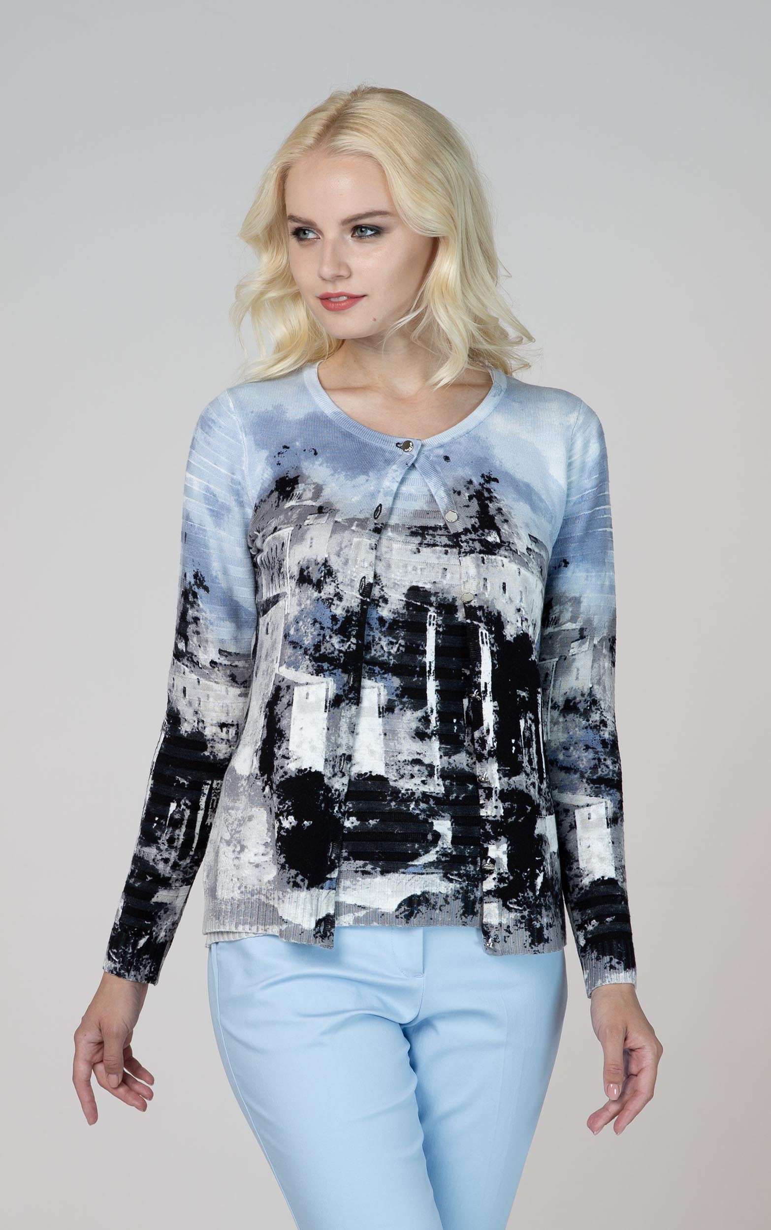 Twinset mit abstrahiertem Print