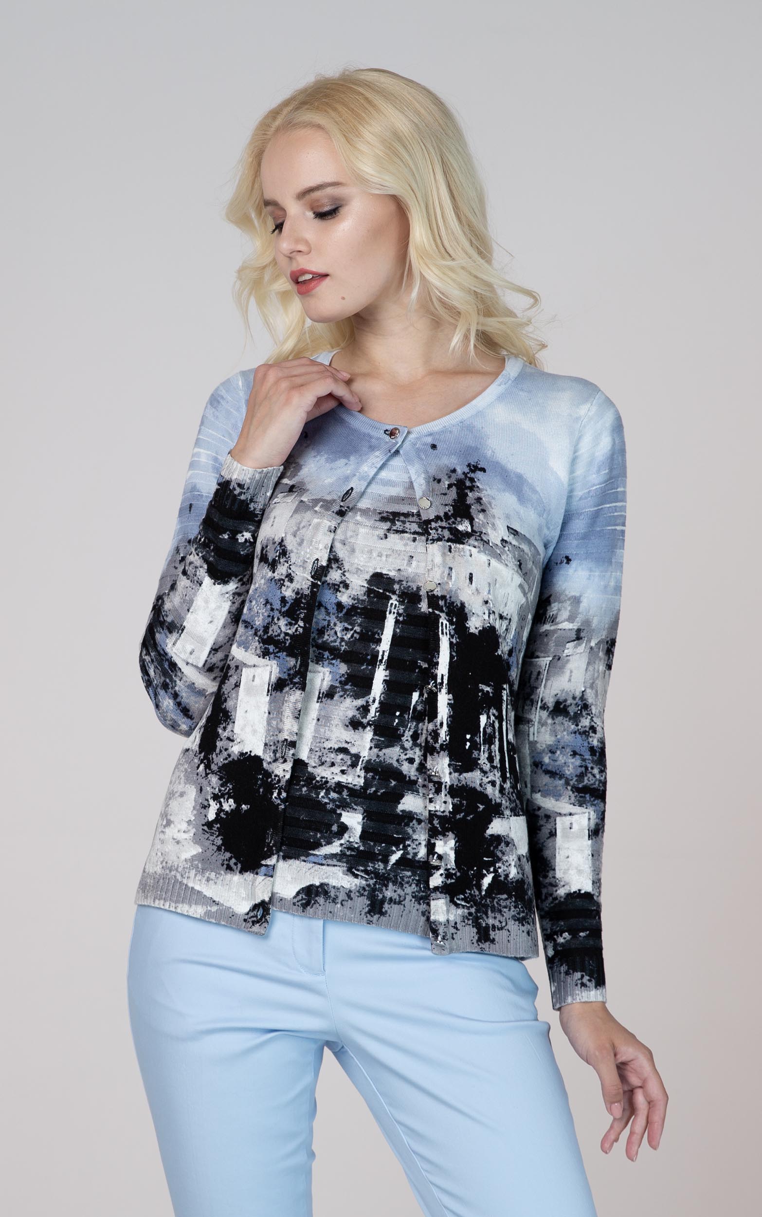 Twinset mit abstrahiertem Print