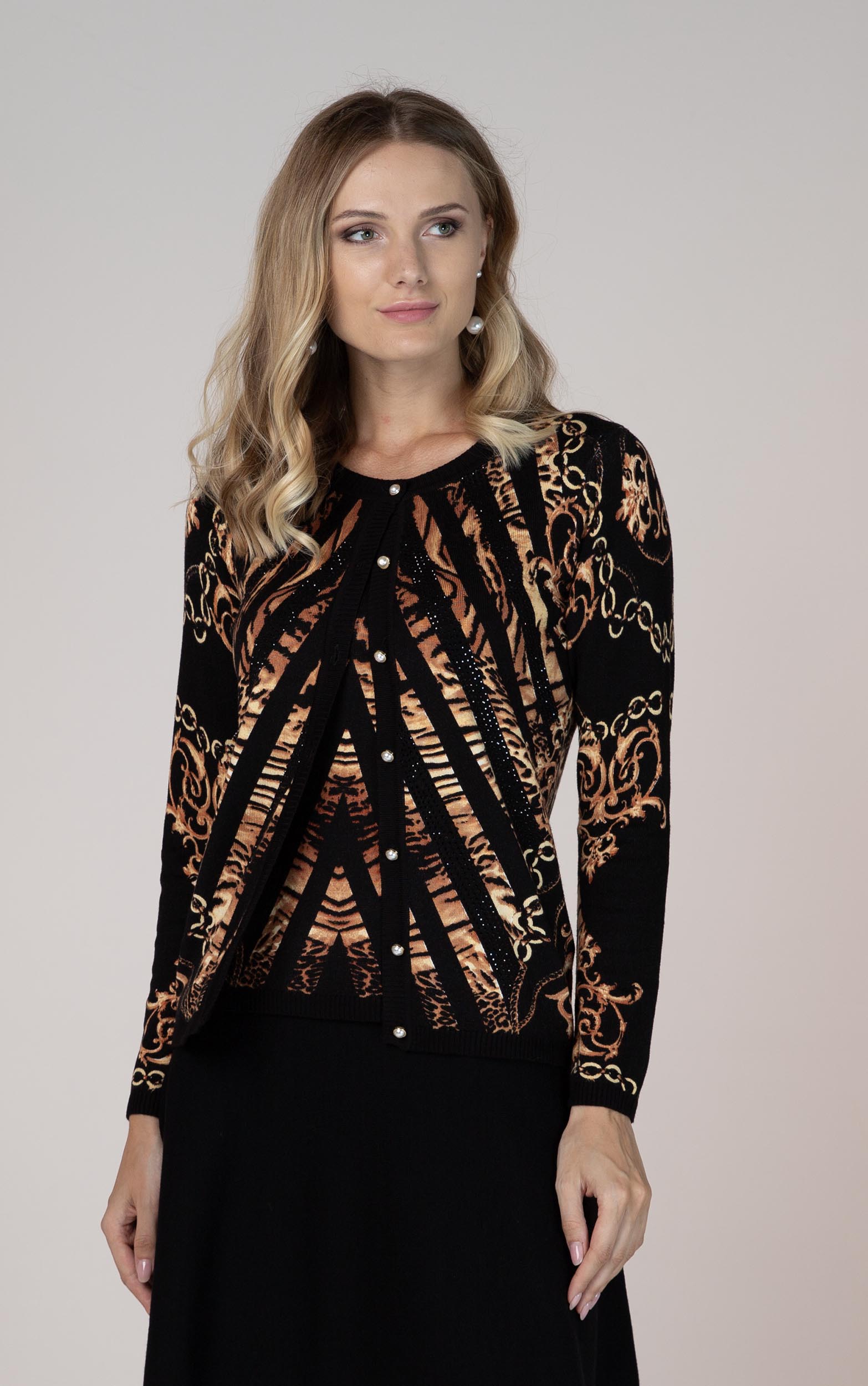 Twinset mit Mustermix und Glitzerdetails