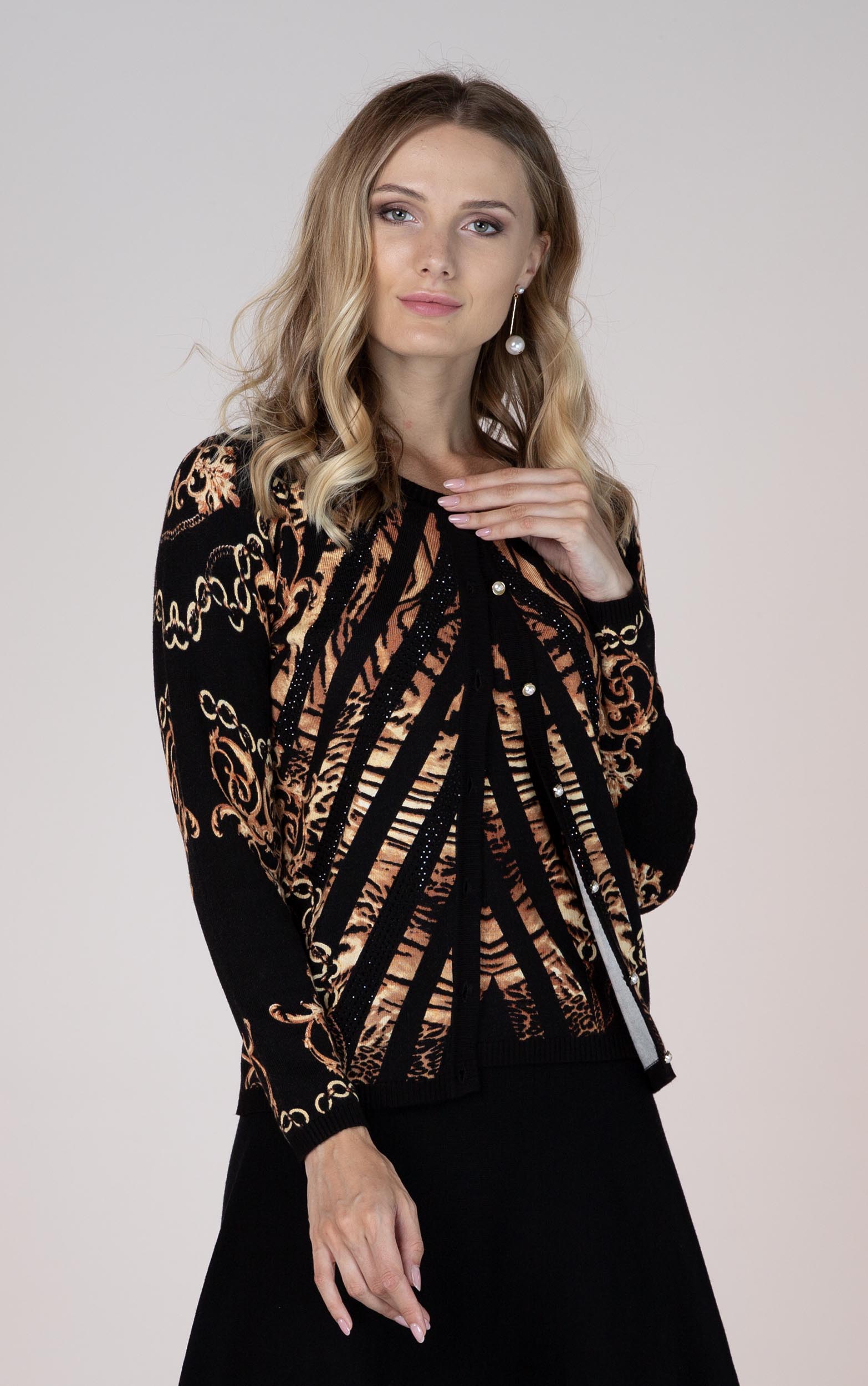 Twinset mit Mustermix und Glitzerdetails