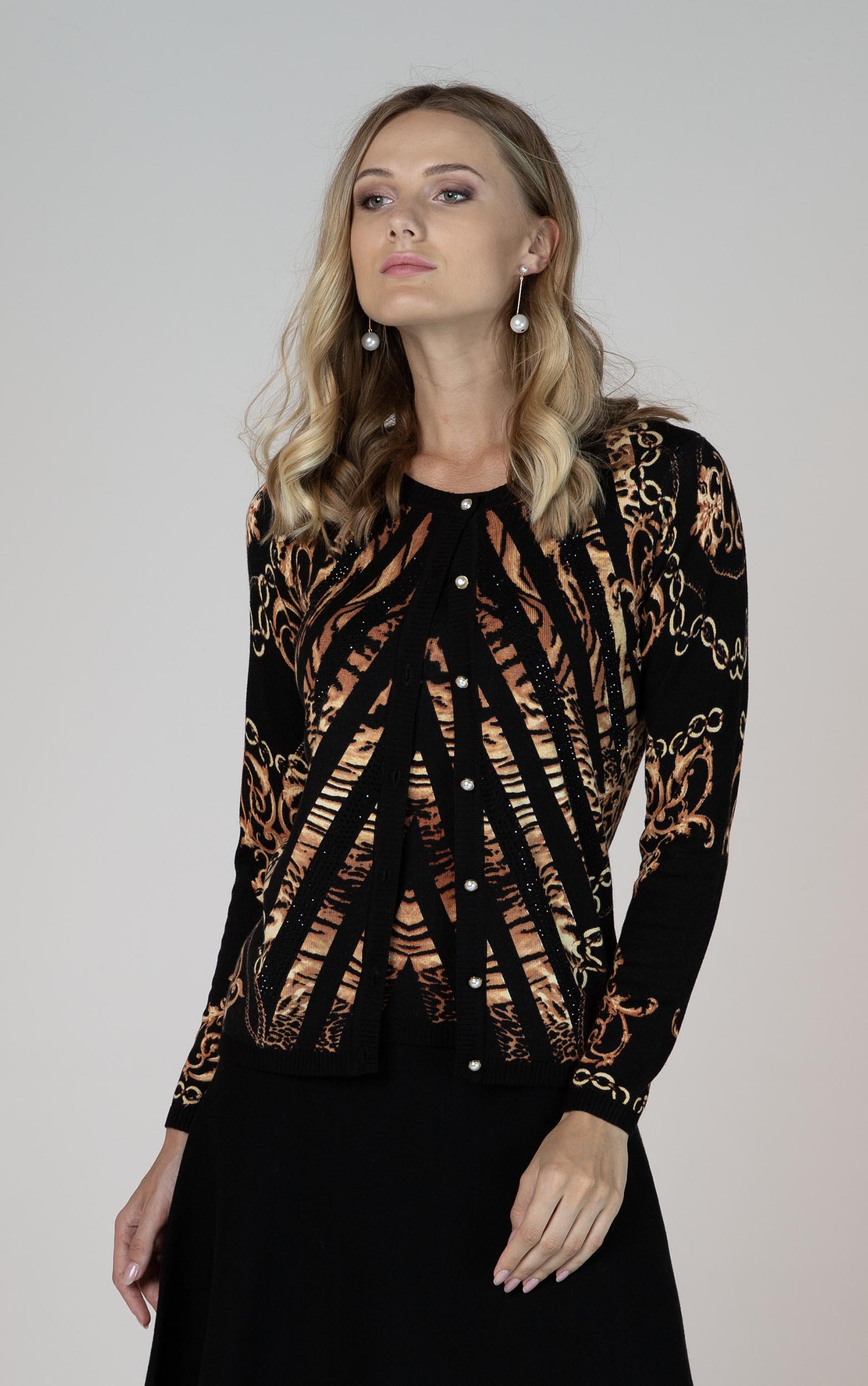 Twinset mit Mustermix und Glitzerdetails