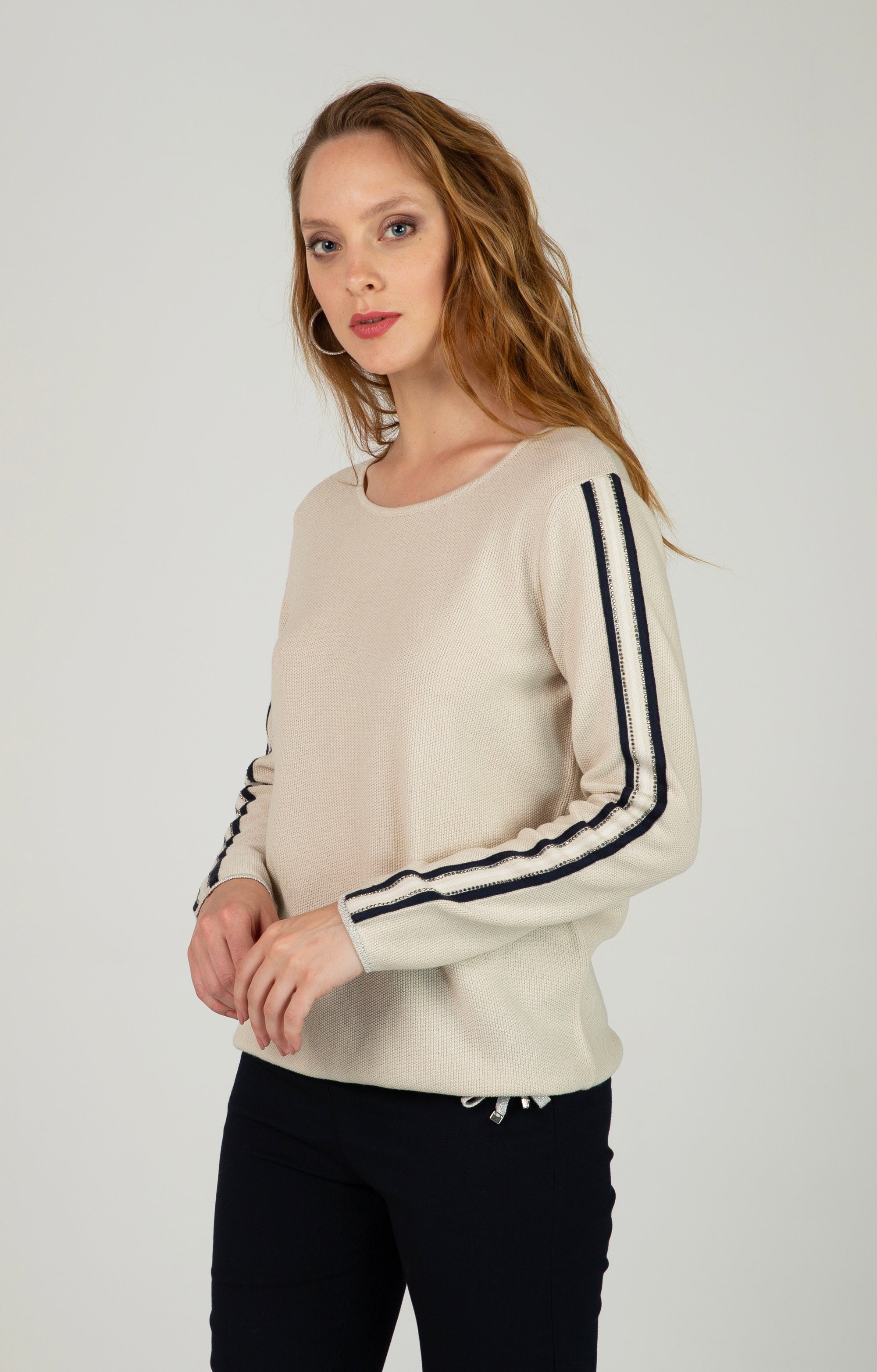 Pullover mit Glitzerstreifen