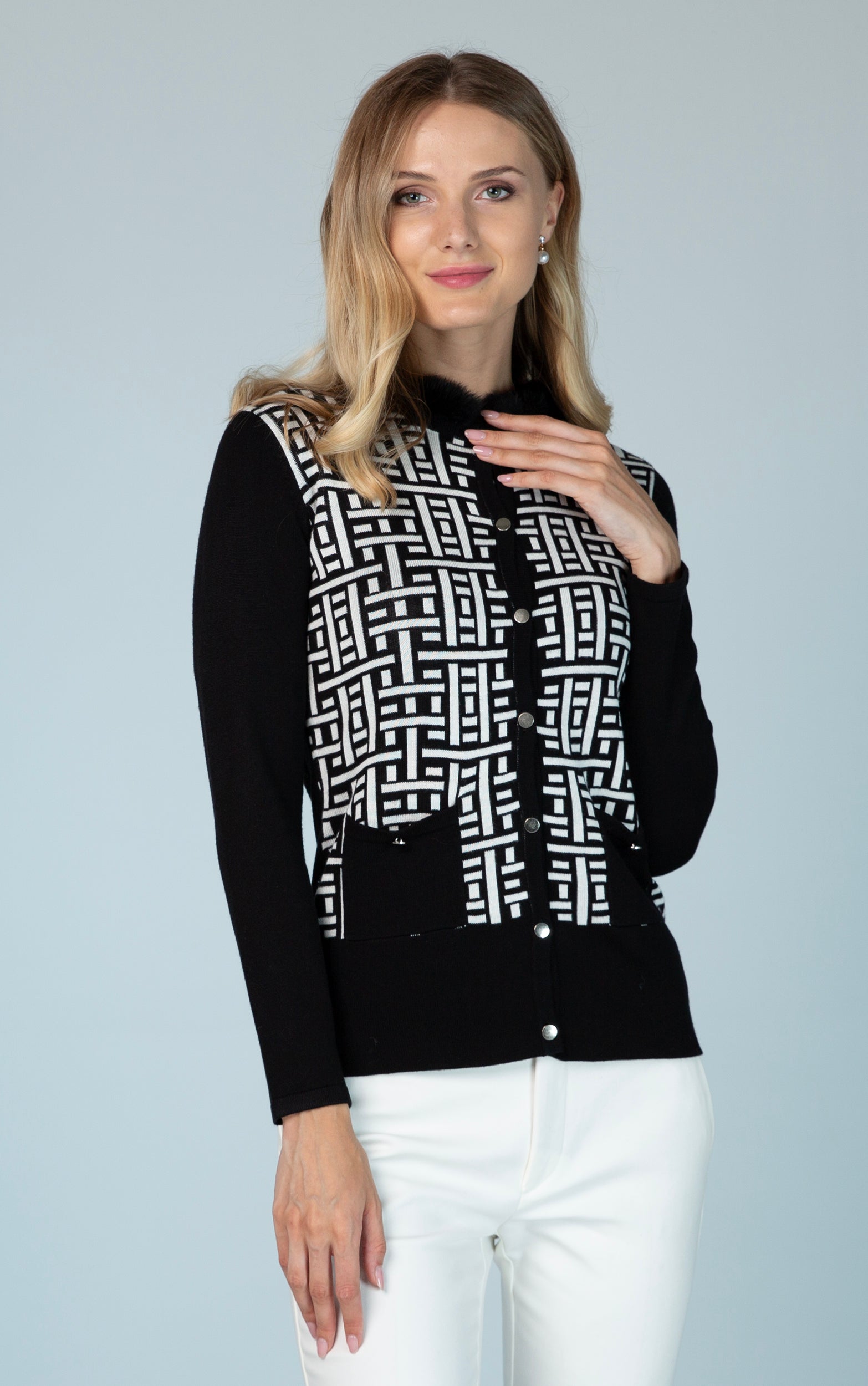 Twinset mit geometrischem Muster