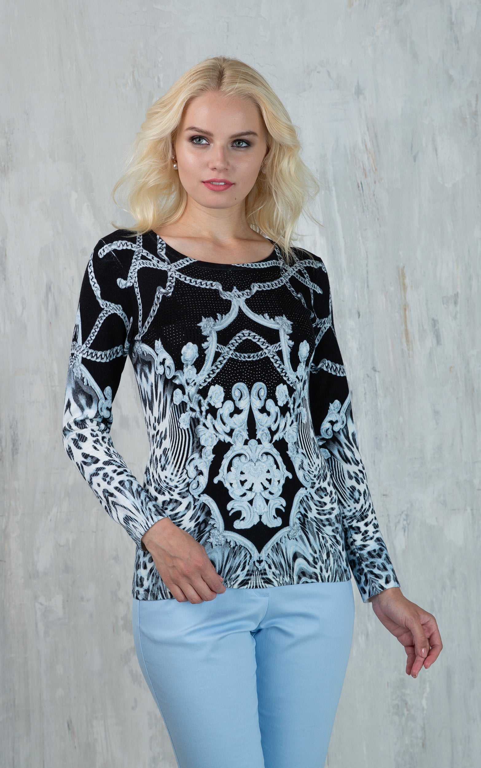 Strickpullover mit dekorativem Muster
