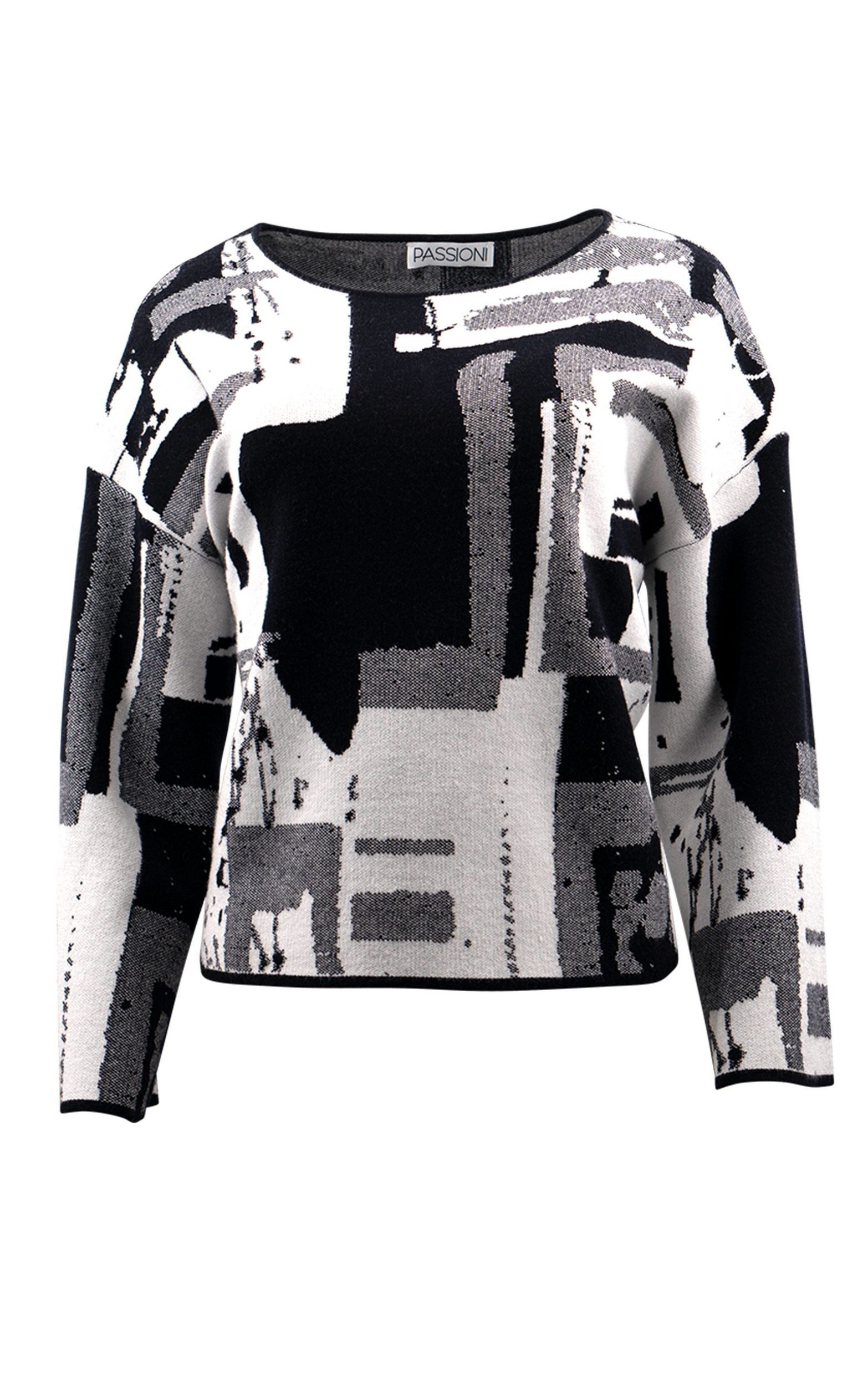 Kastenförmiger Pullover mit grafischem Jacquard