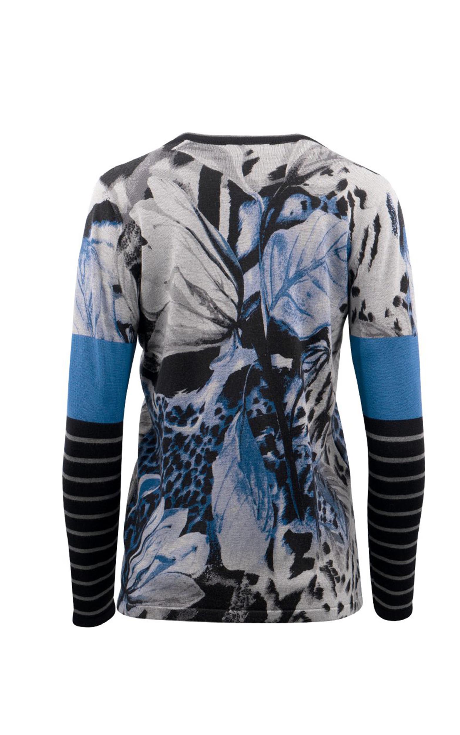 Twinset mit Blumendruck und Streifenärmeln