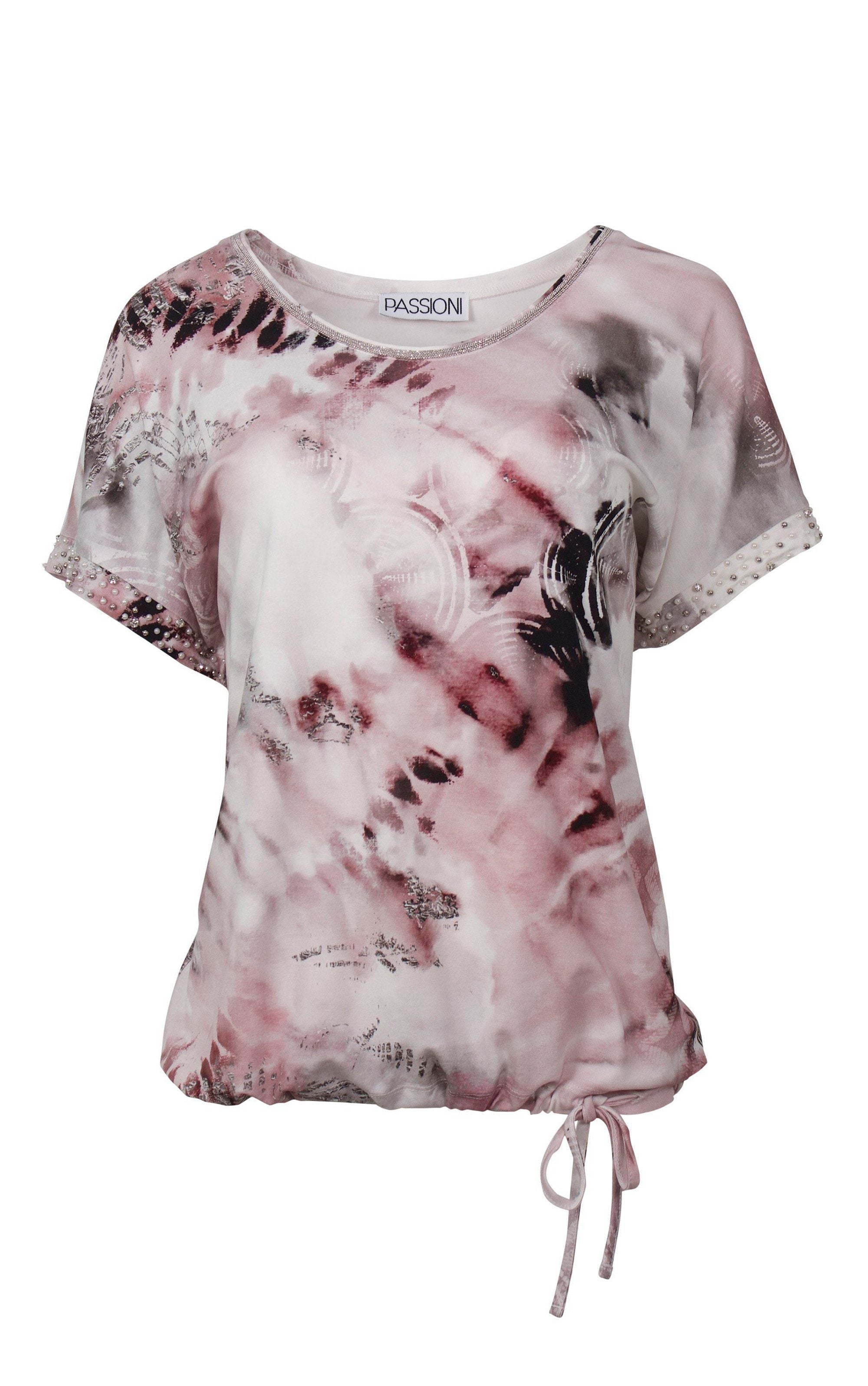 T-Shirt mit abstraktem Print und verspielten Details