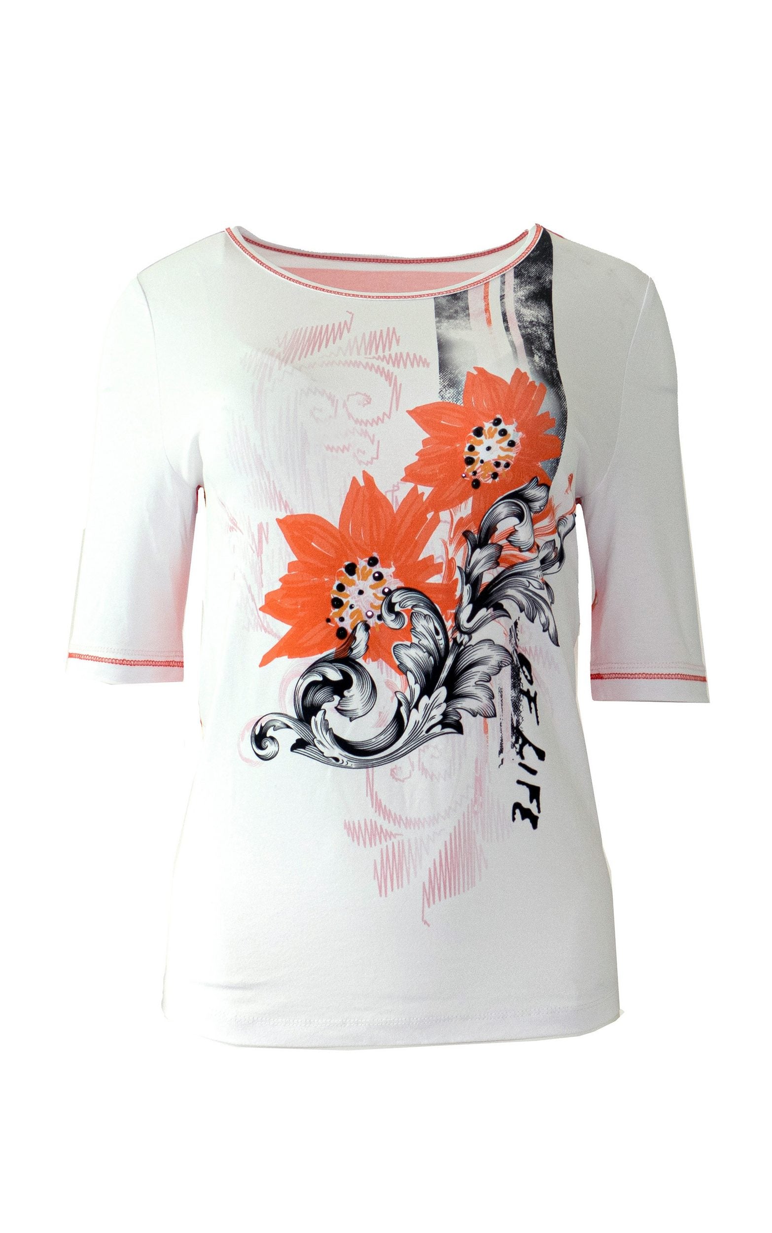 T-Shirt mit Print und Nieten-Details