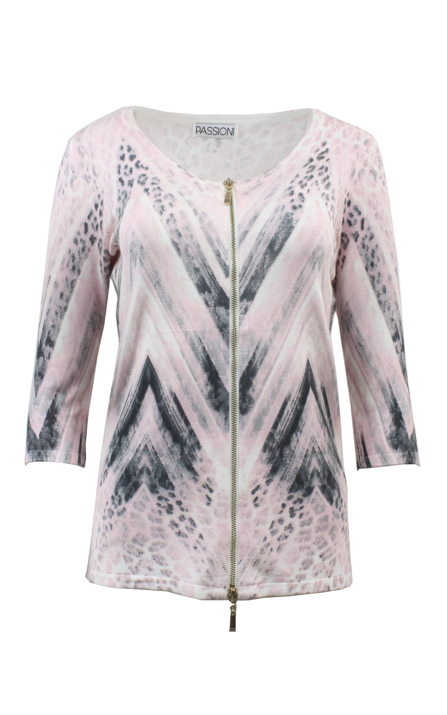 Twinset mit Animal-Zick-Zack-Print