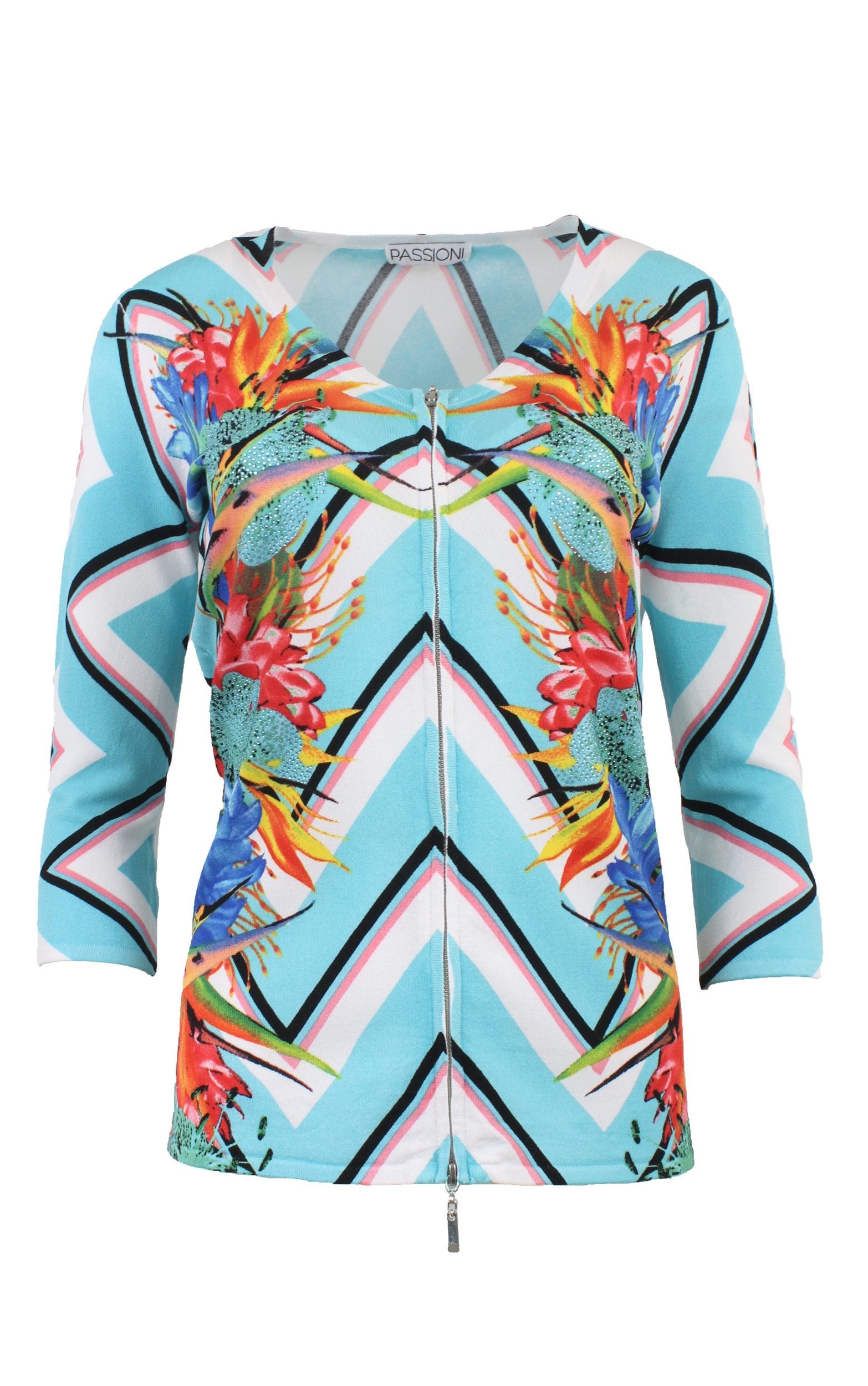 Cardigan mit geometrischem Muster