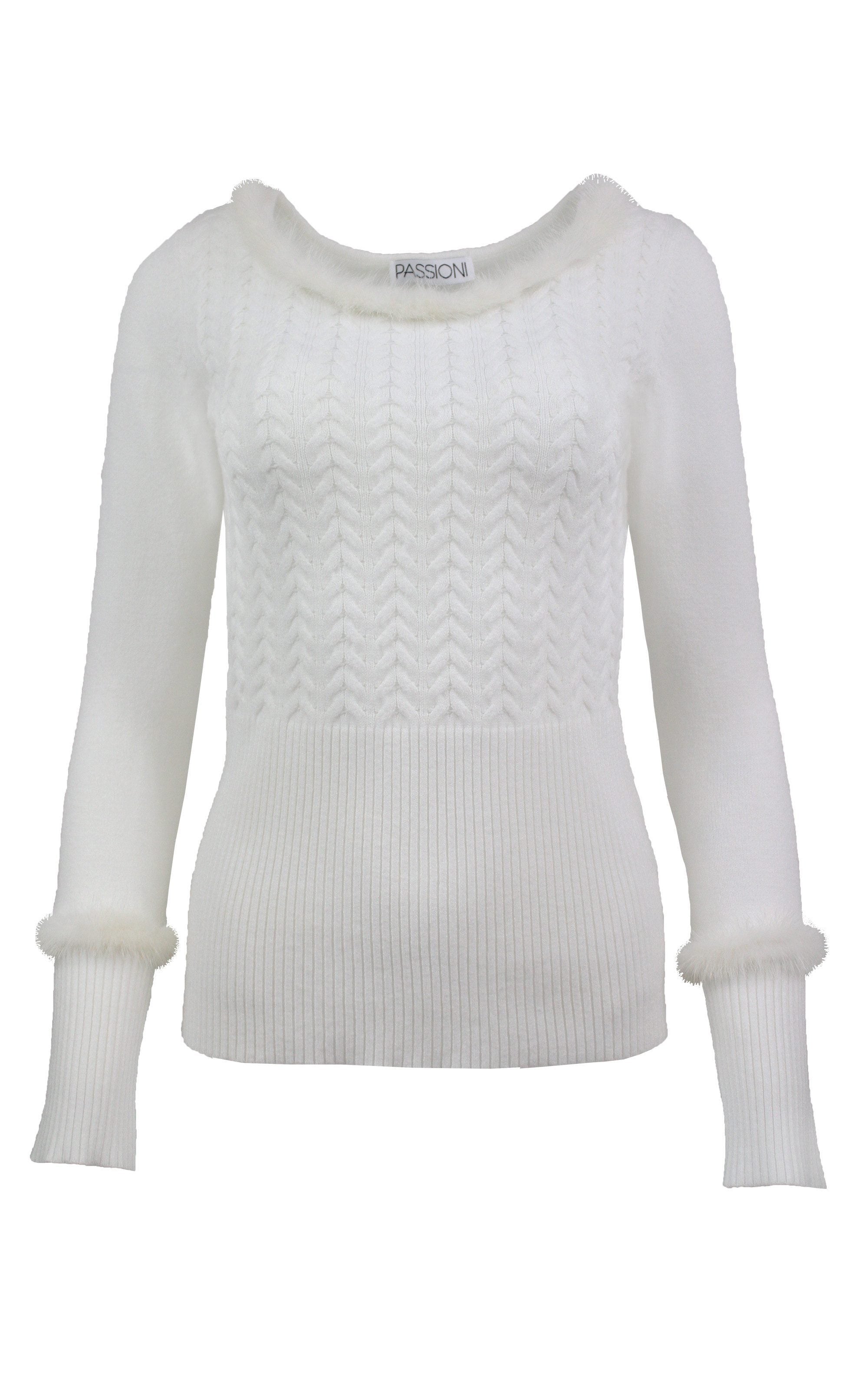 Strickpullover mit Zopfstruktur