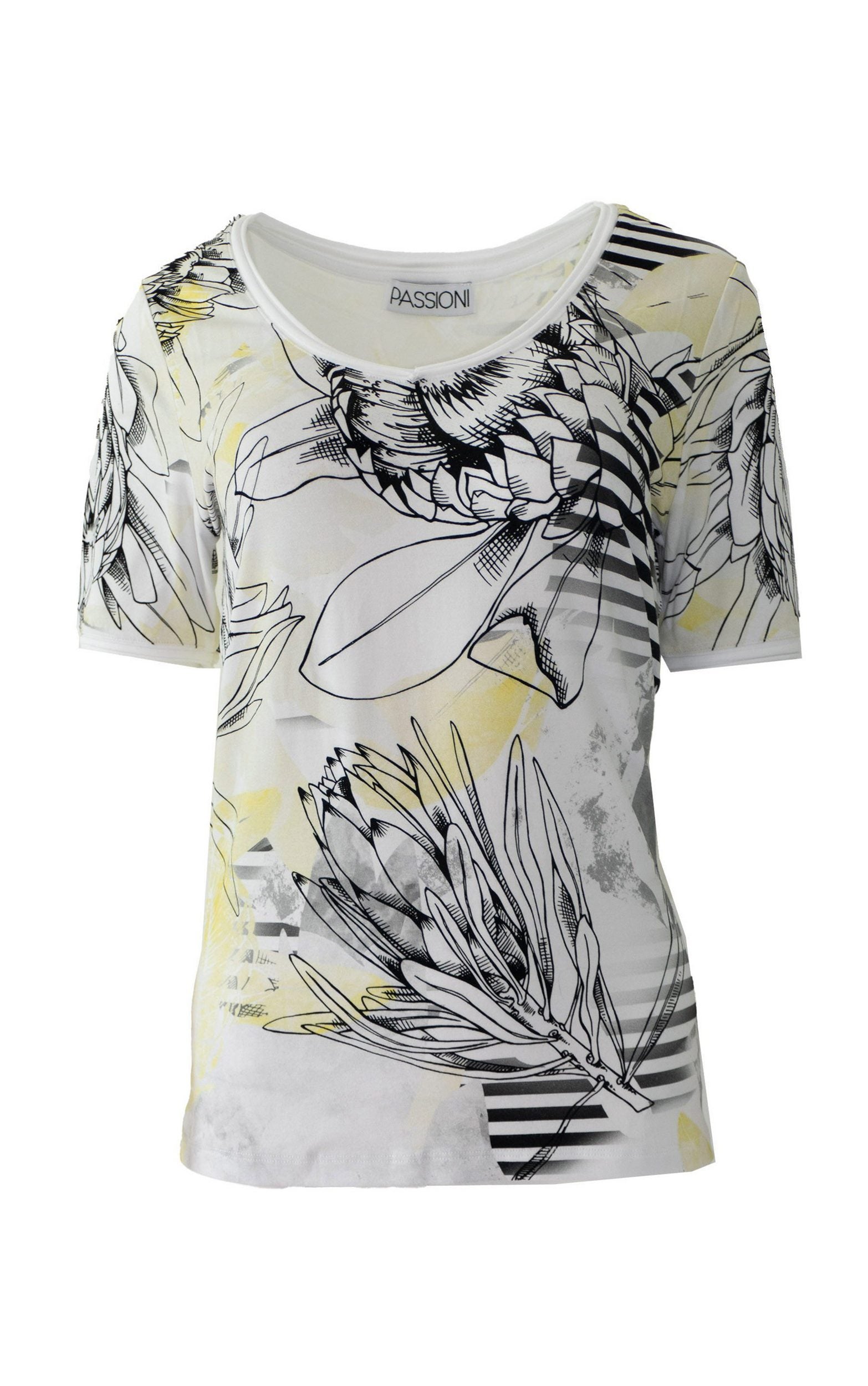 T-Shirt mit abstraktem Blumenmuster