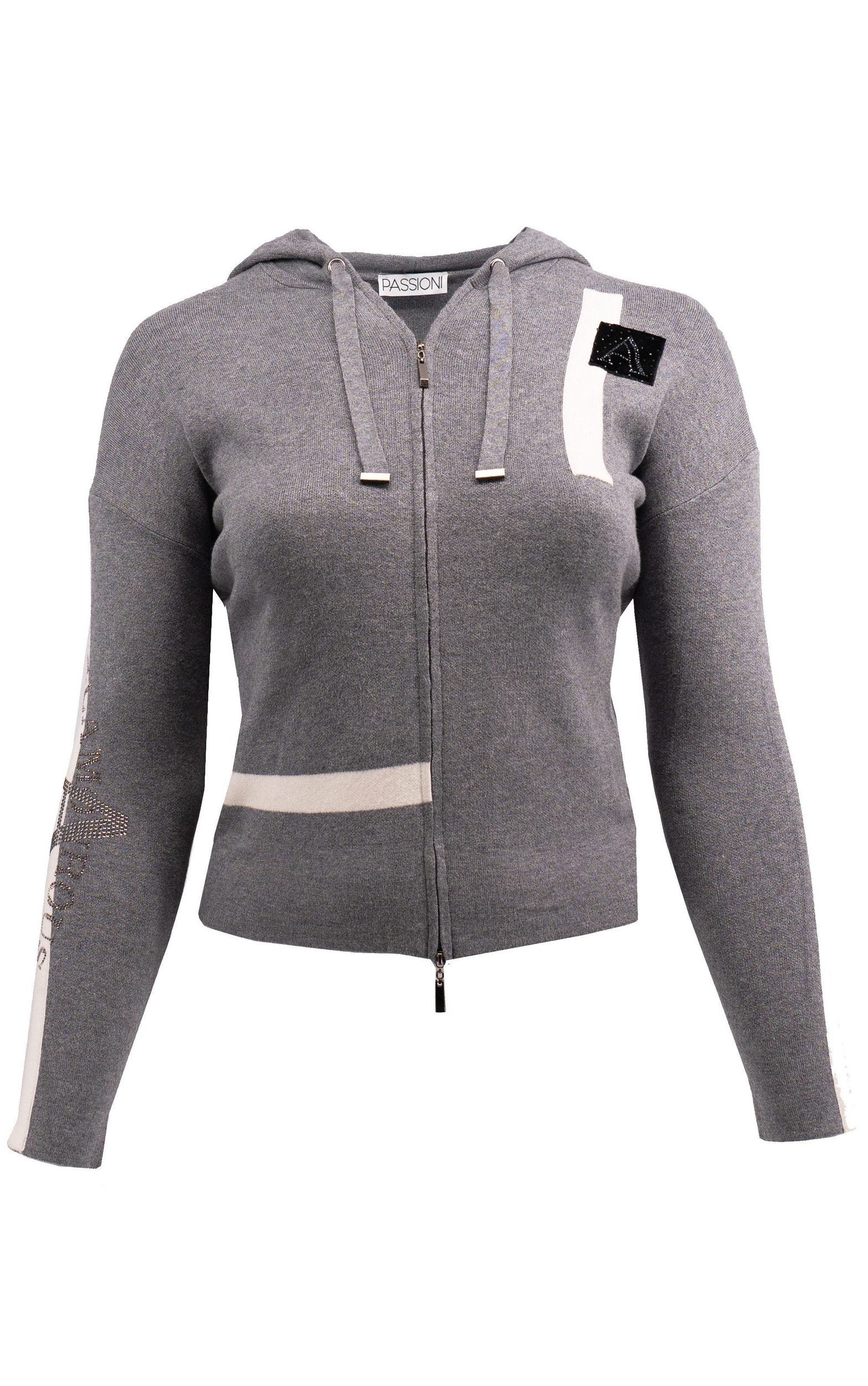 Sweatjacke mit Kapuze im Color Block-Design