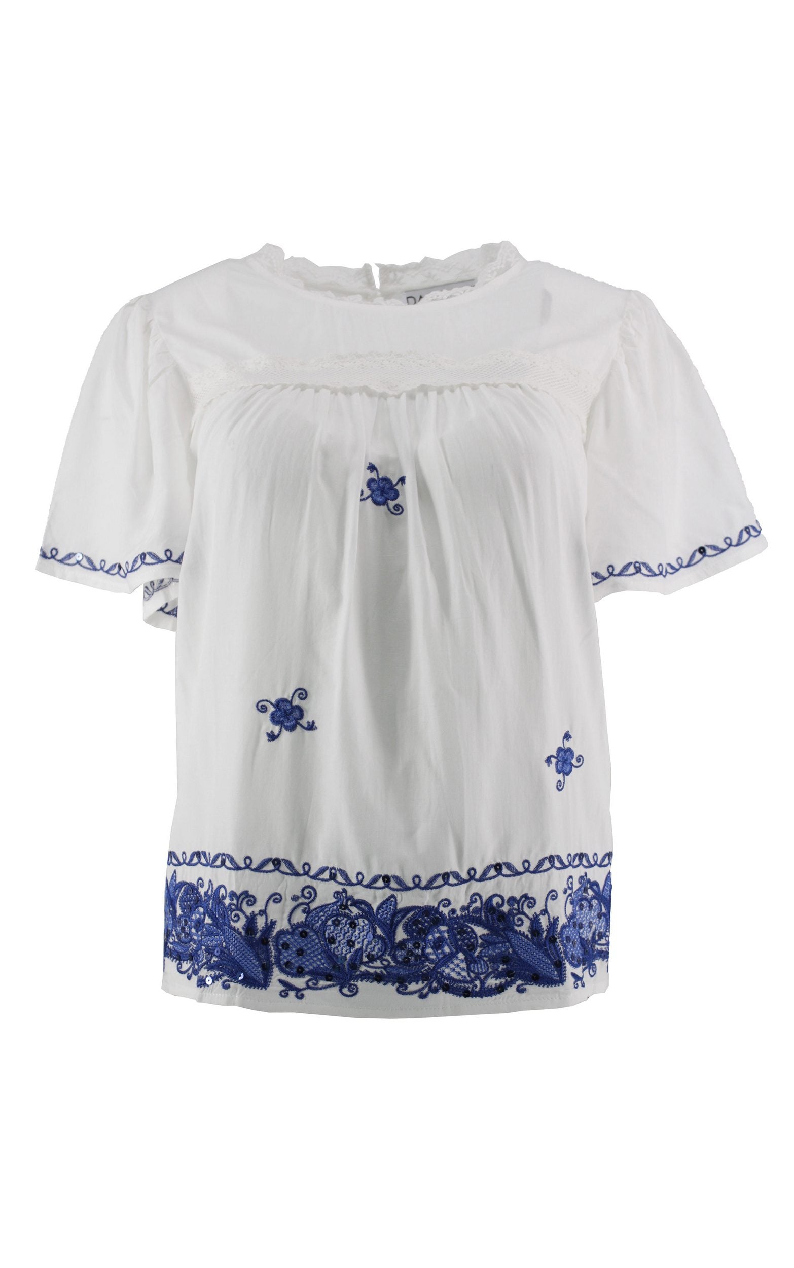 Tunika mit Blumenstickerei im Boho-Stil