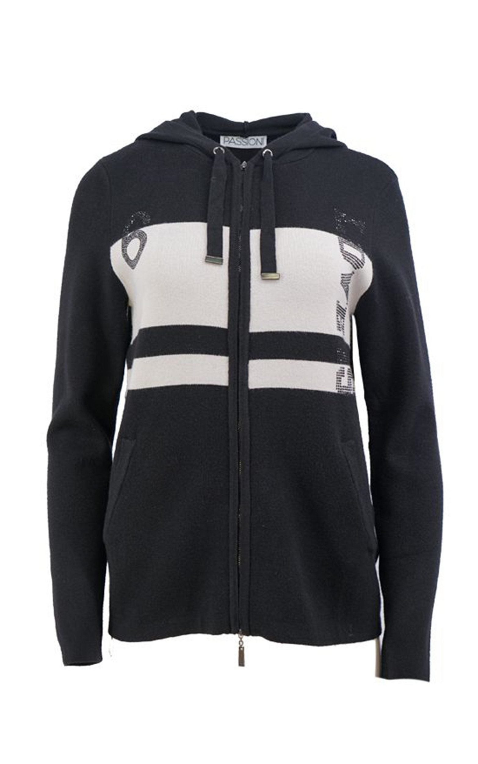 Sweatjacke mit Kapuze und Streifendetails