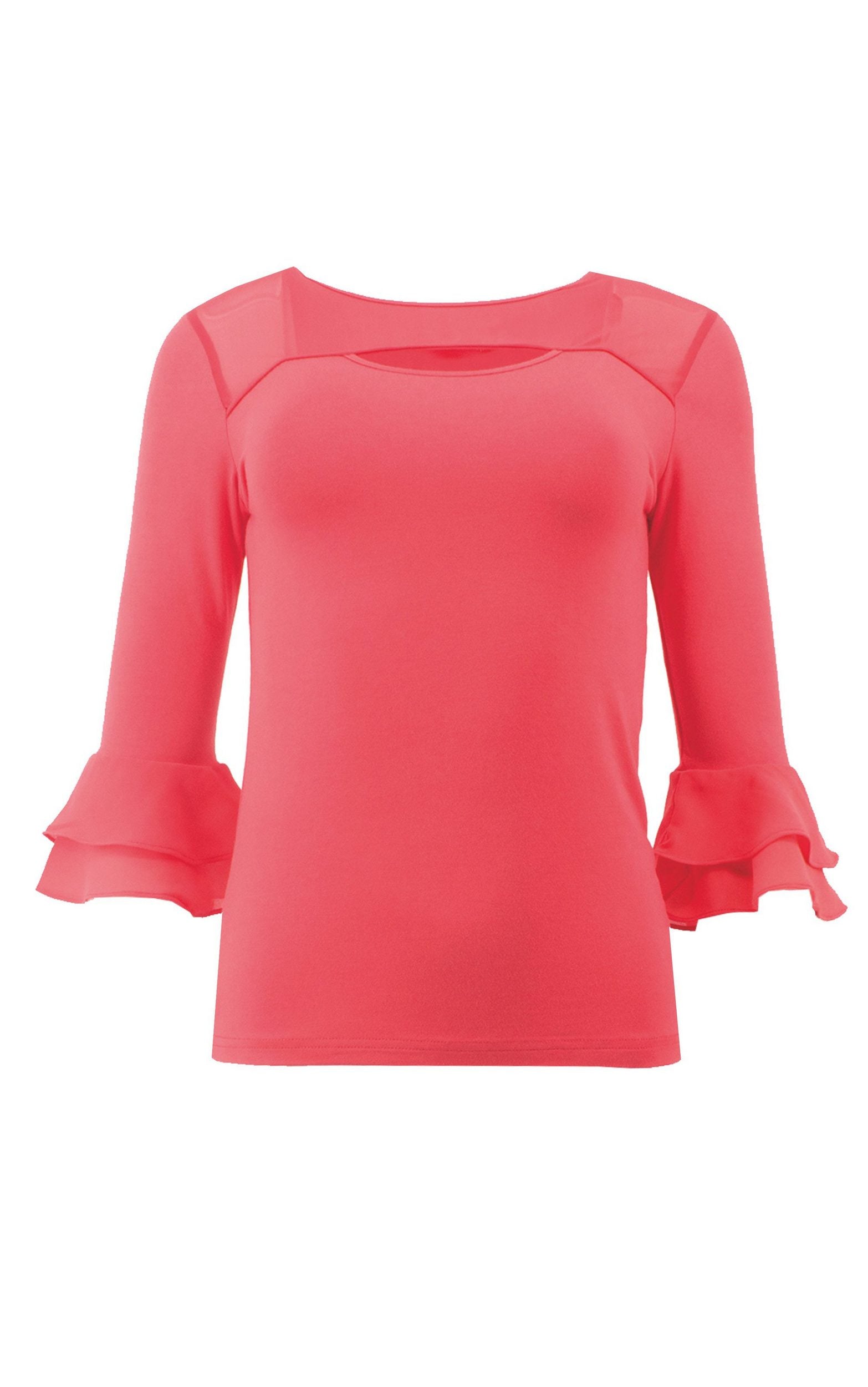 Shirt mit 3/4-Volantärmeln