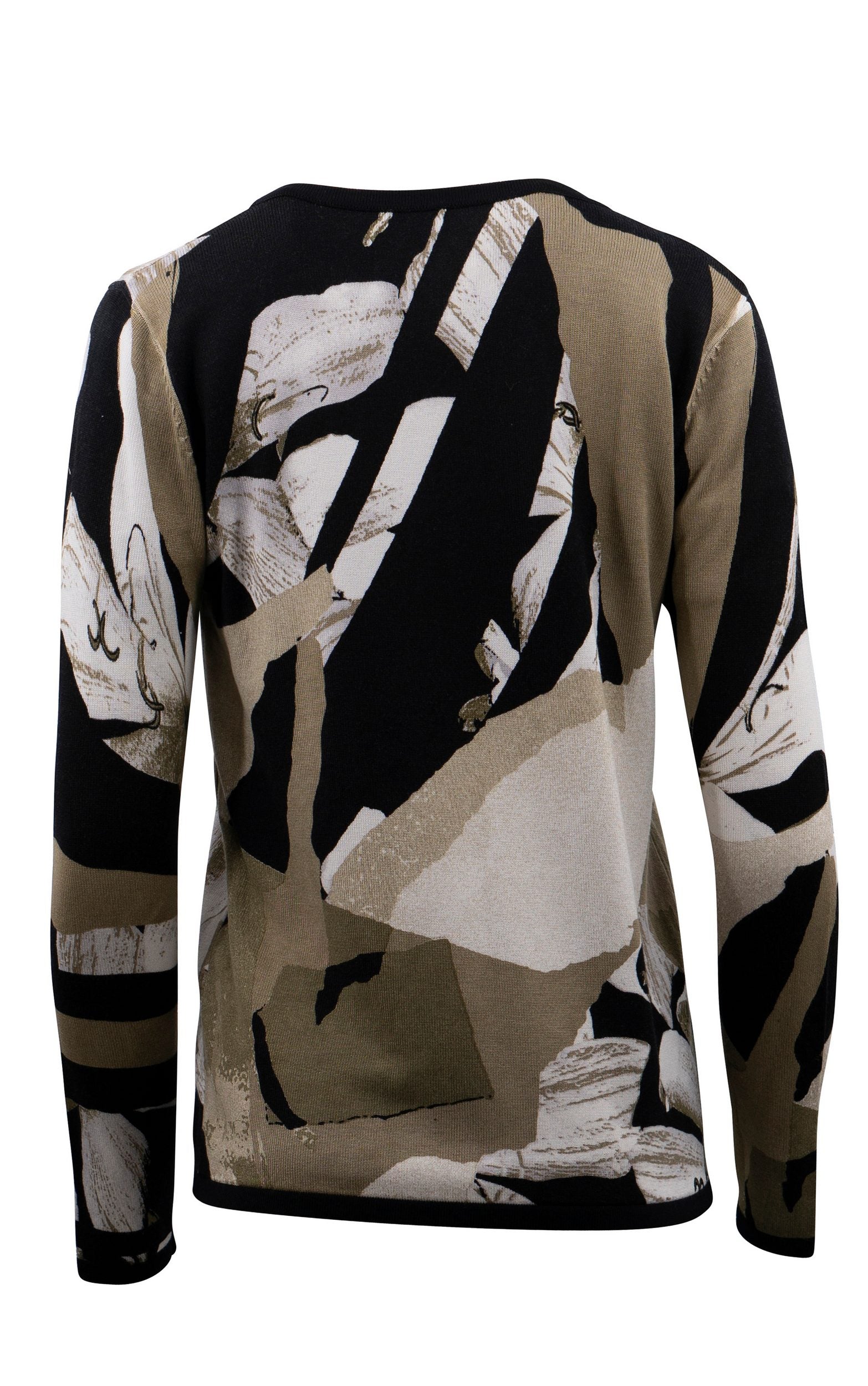 Twinset mit großem Blumenmuster in Khaki und Schwarz