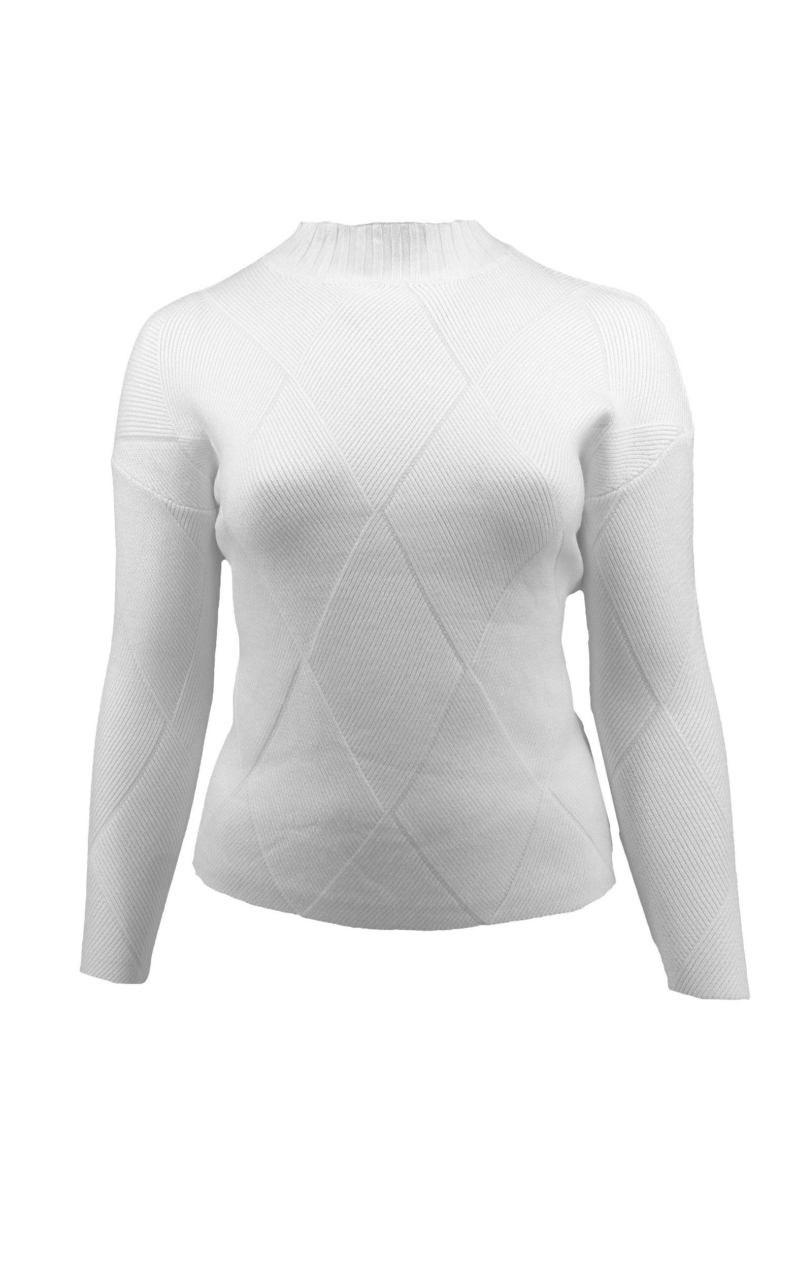 Strickpullover mit Stehkragen und Rautenmuster