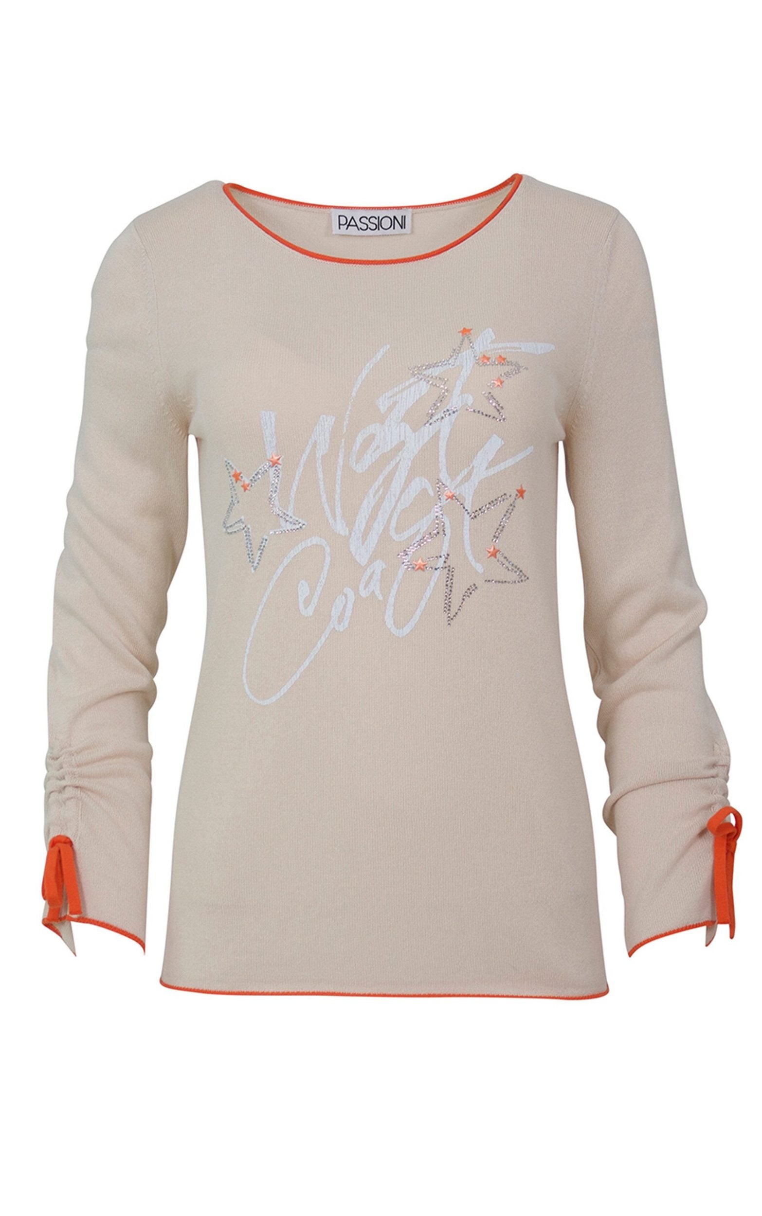 Pullover mit Schriftzug-Print und Glitzerdetails