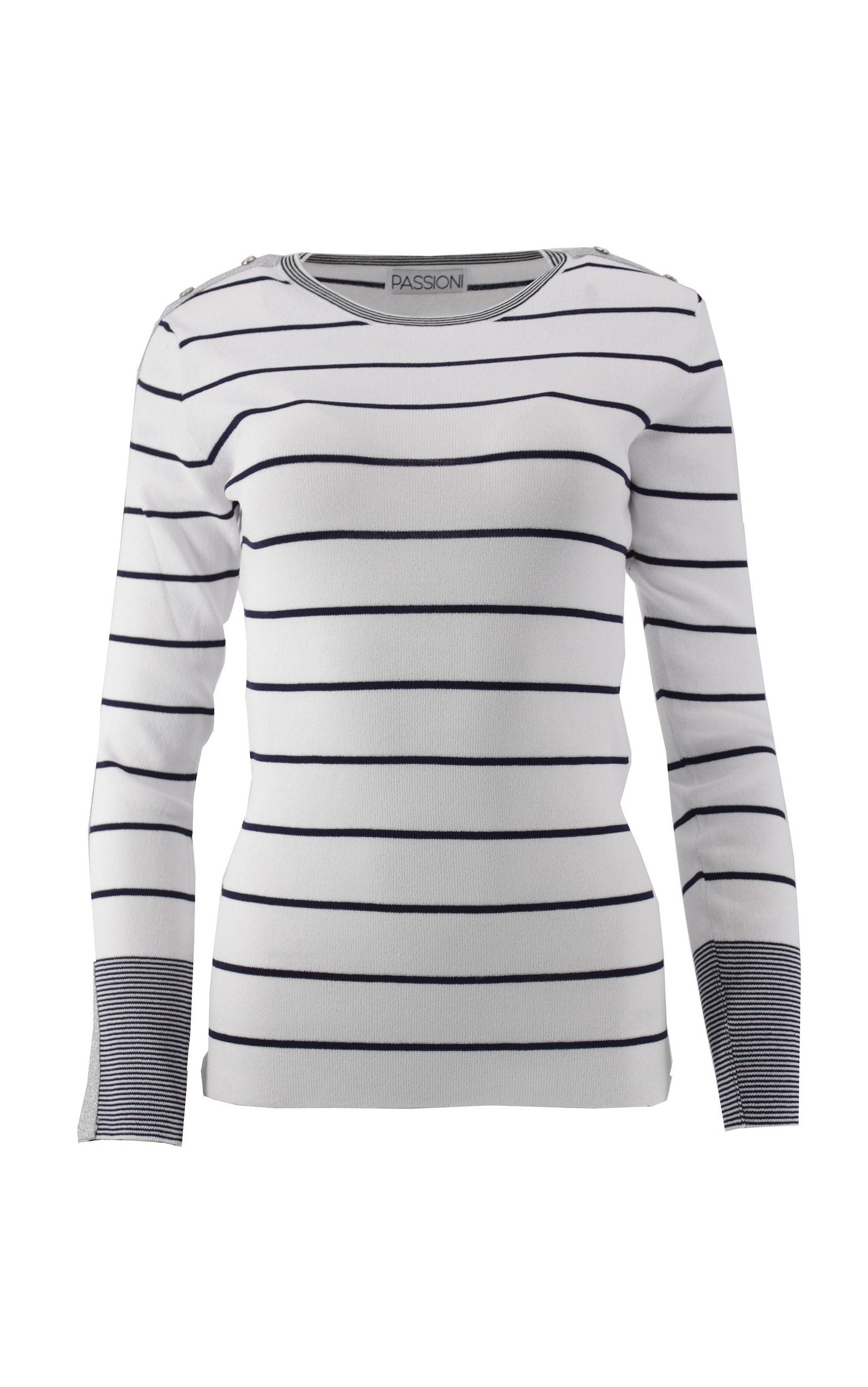 Pullover mit Ringel-Muster und metallischen Details