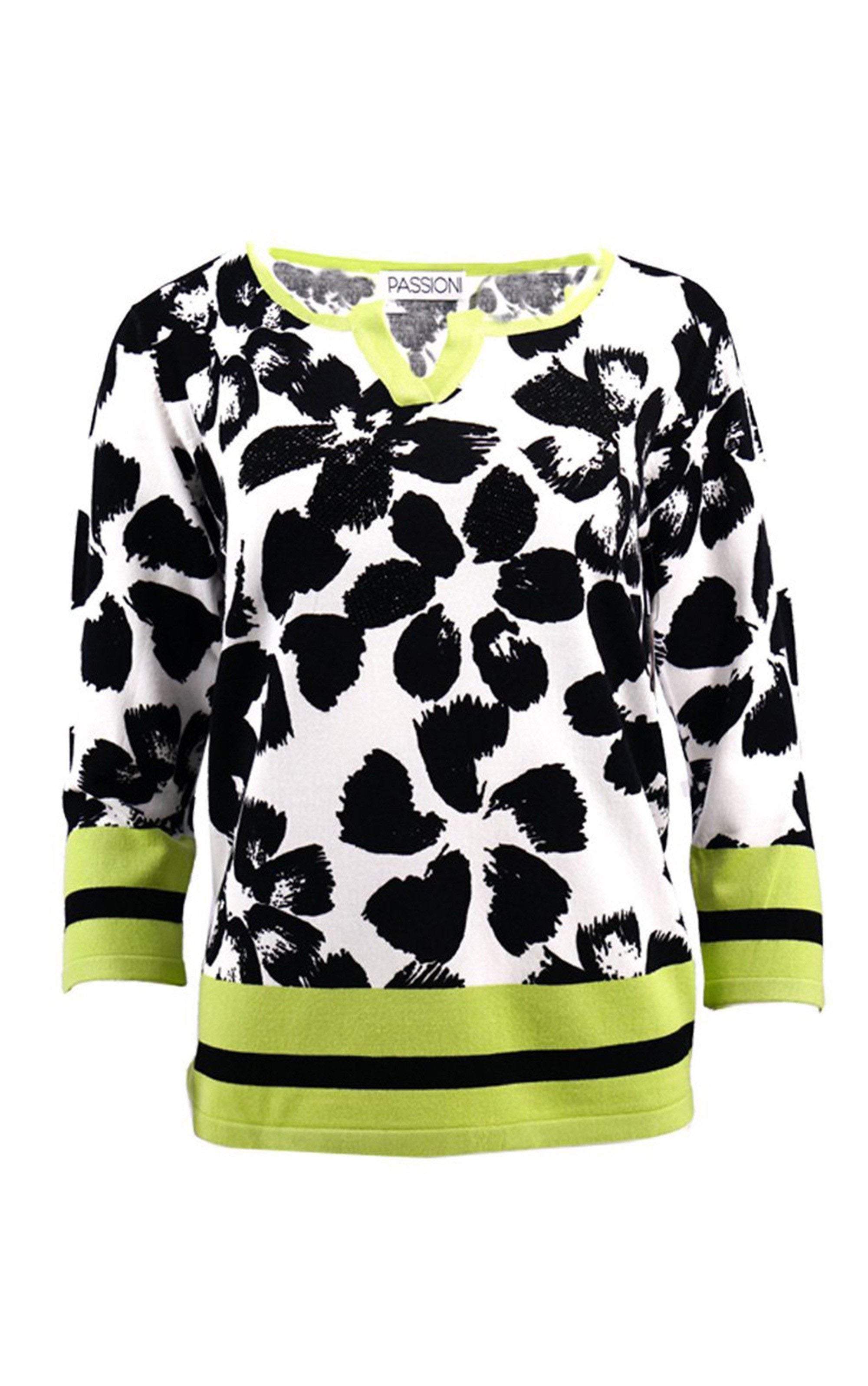 Pullover mit Blumenprint und 3/4-Ärmeln