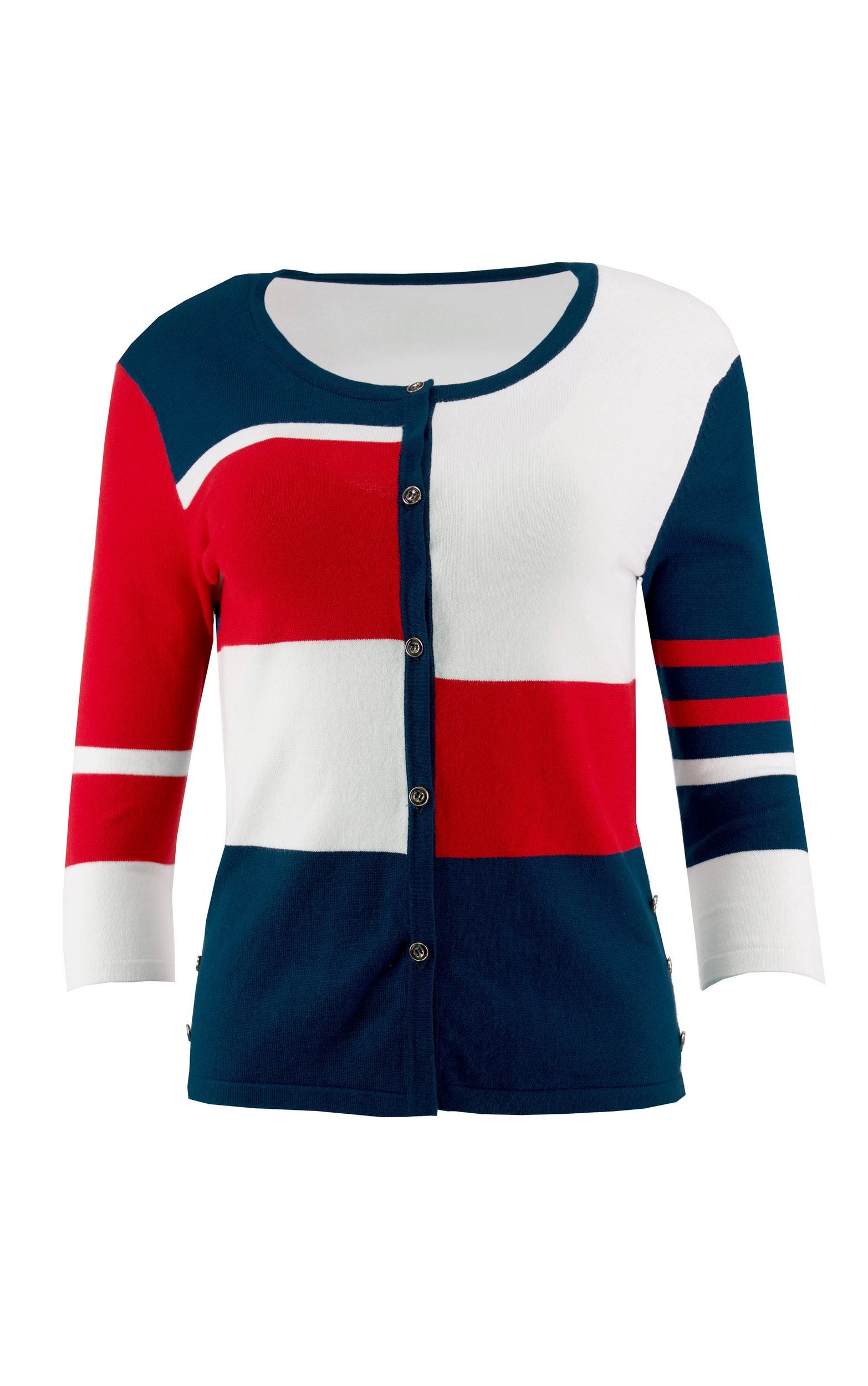 Strickjacke im Color Block-Design
