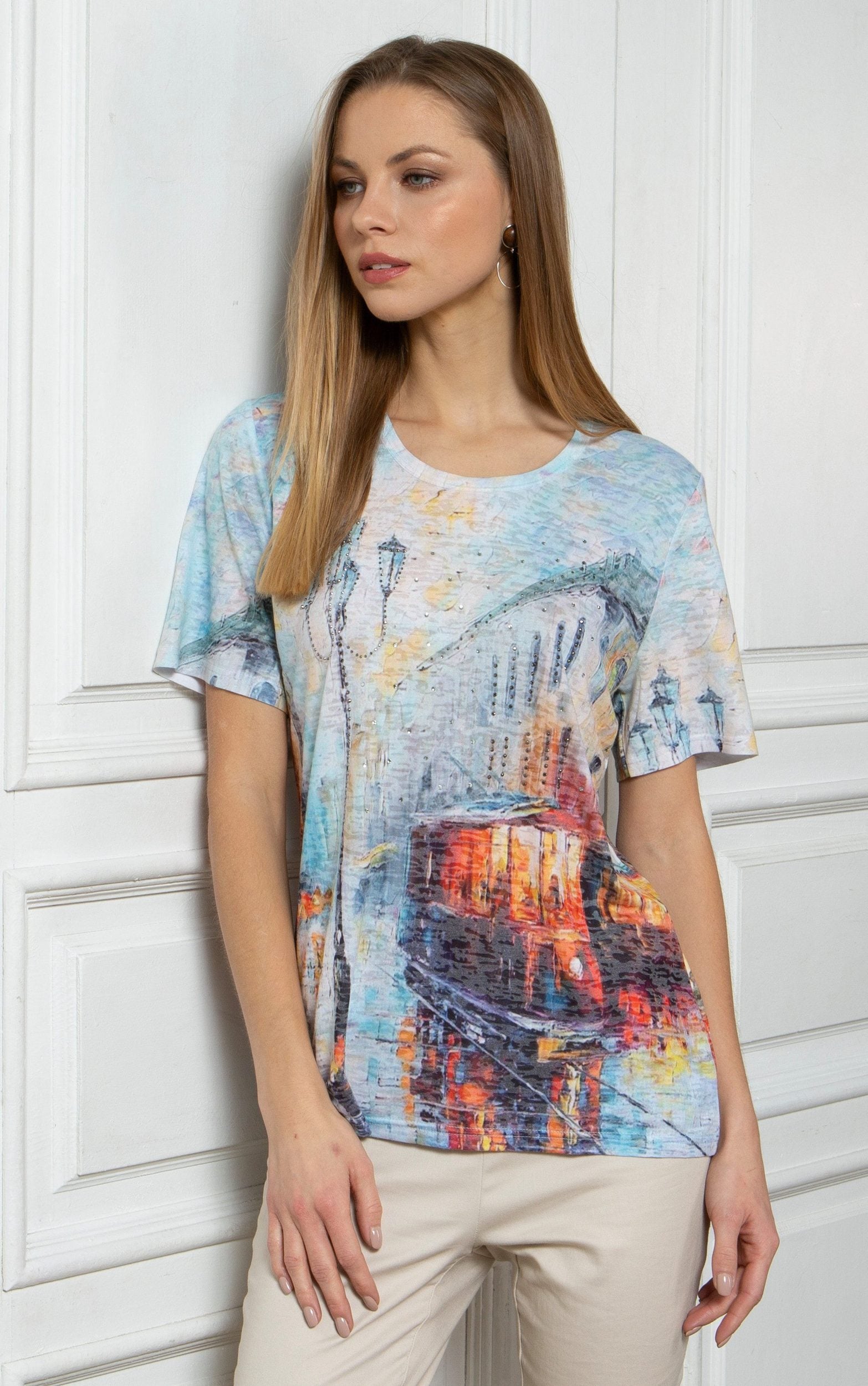 T-Shirt mit malerischem Print