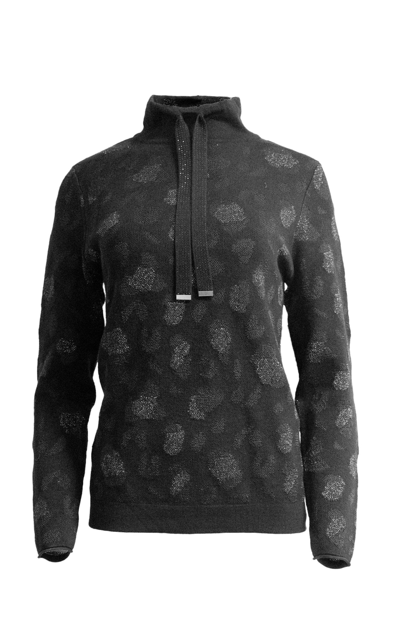 Sweatshirt mit Stehkragen und Zugkordel mit Strasssteinen