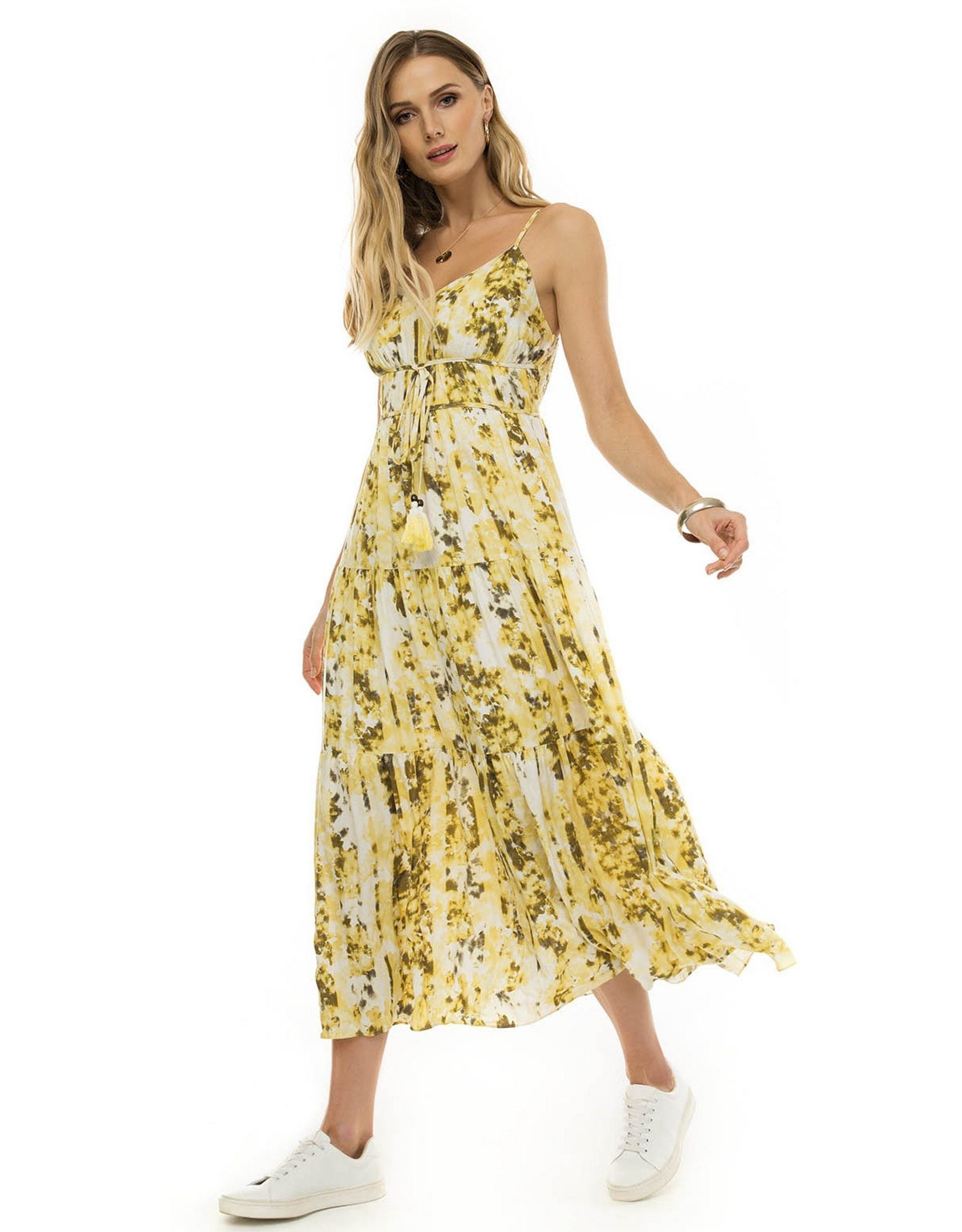 Maxikleid mit sommerlichem Batikprint