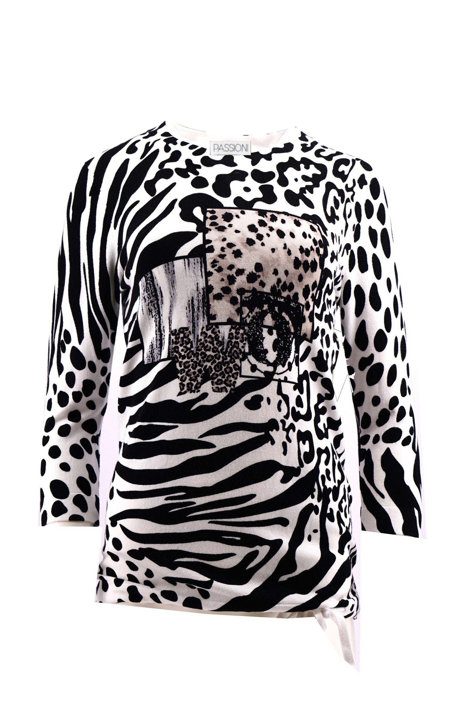Shirt mit Leoparden- und Zebramuster