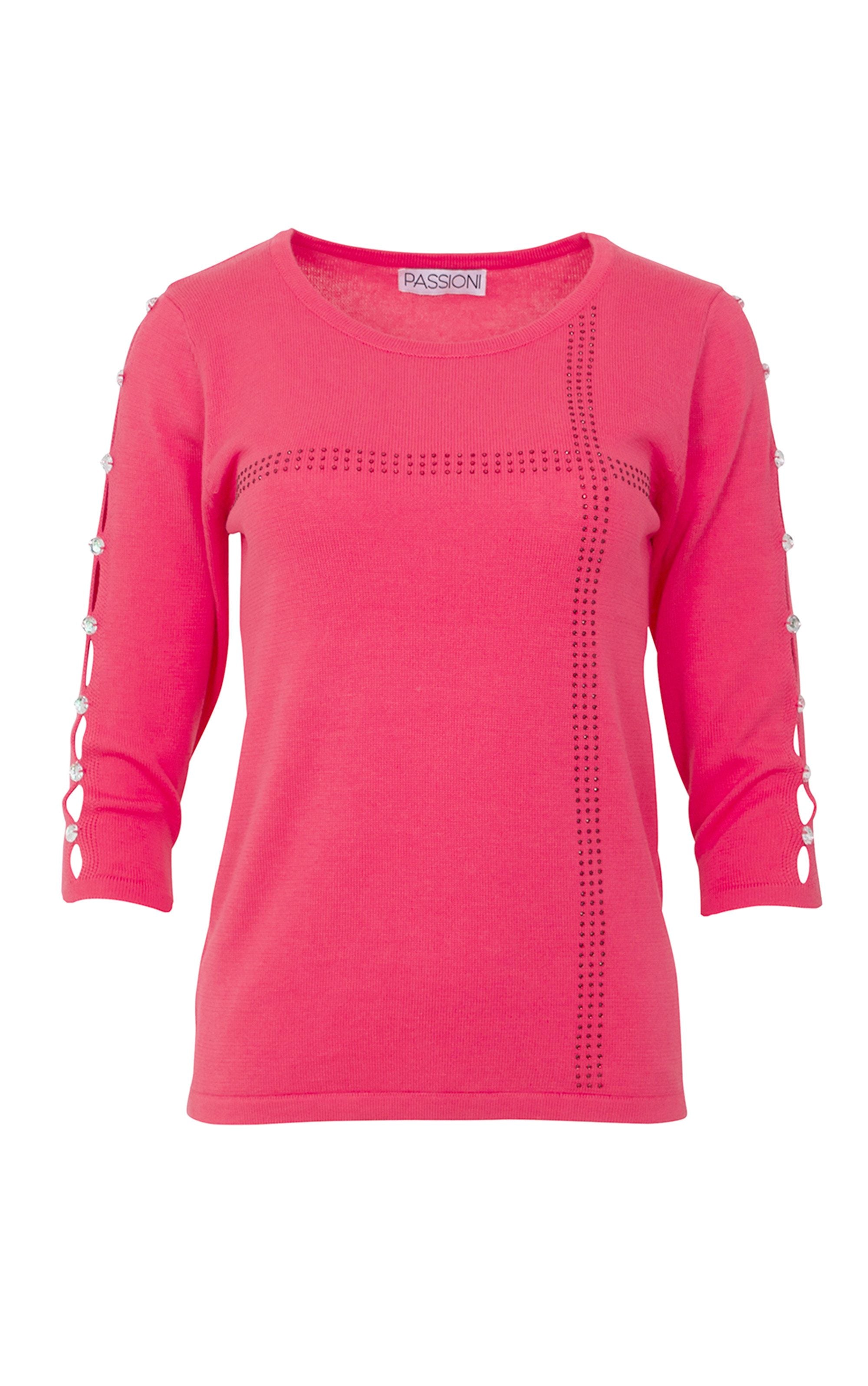 Pullover mit Glitzerstreifen und Schlitzöffnungen