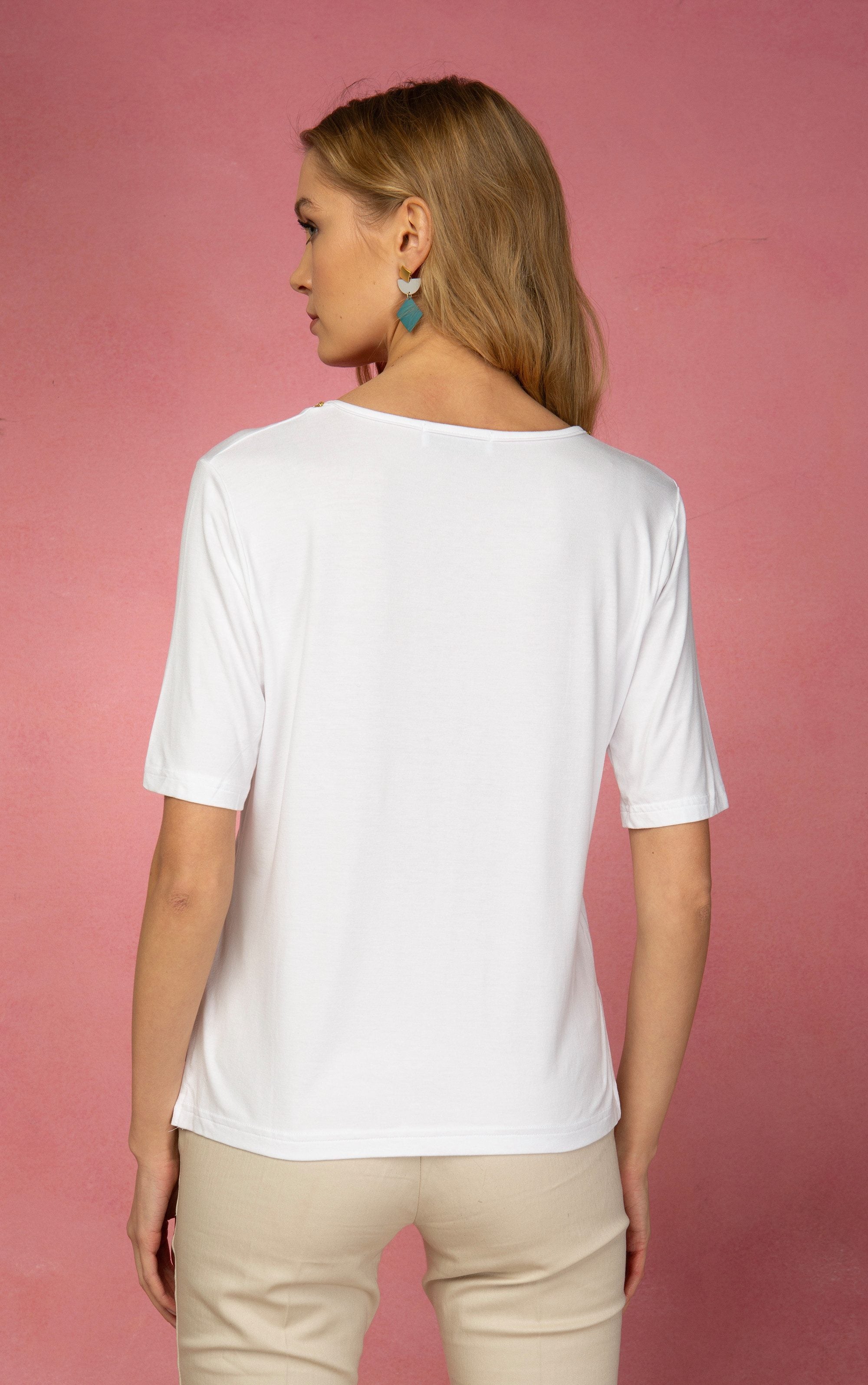 T-Shirt mit Bienenstickerei