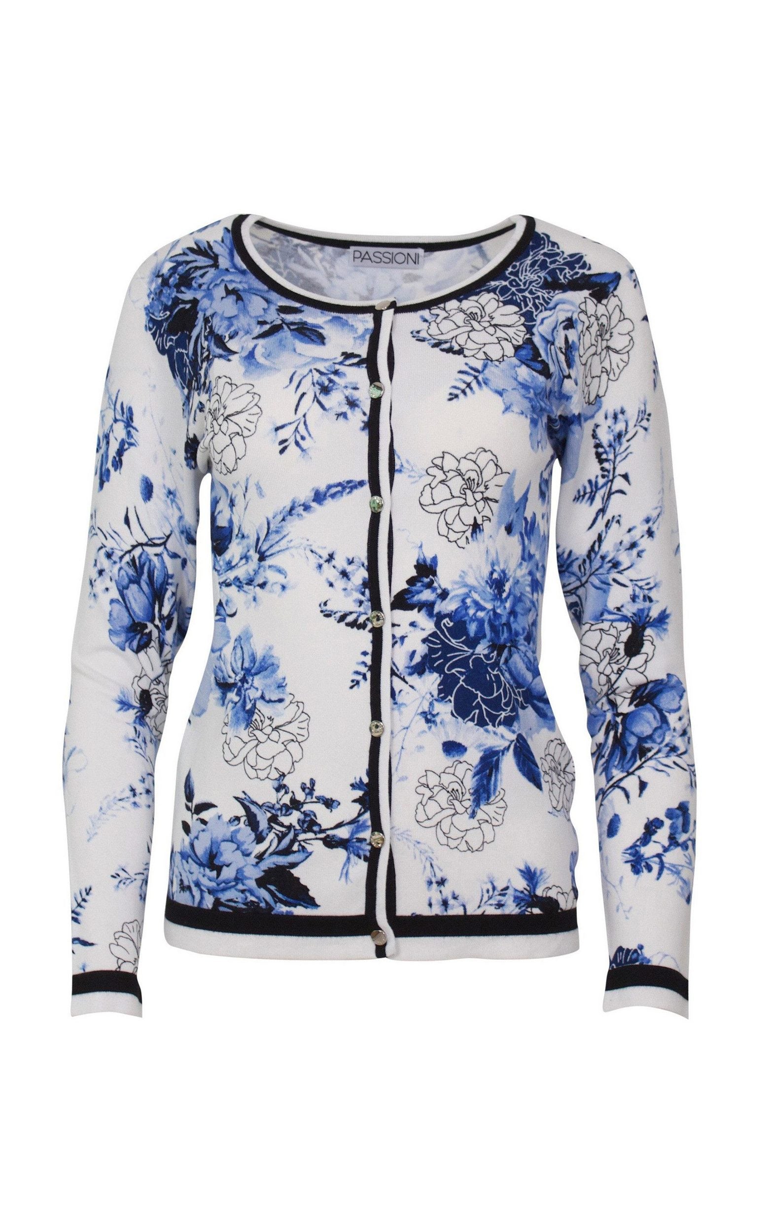 Twinset mit floralem Print und schwarzen Streifen