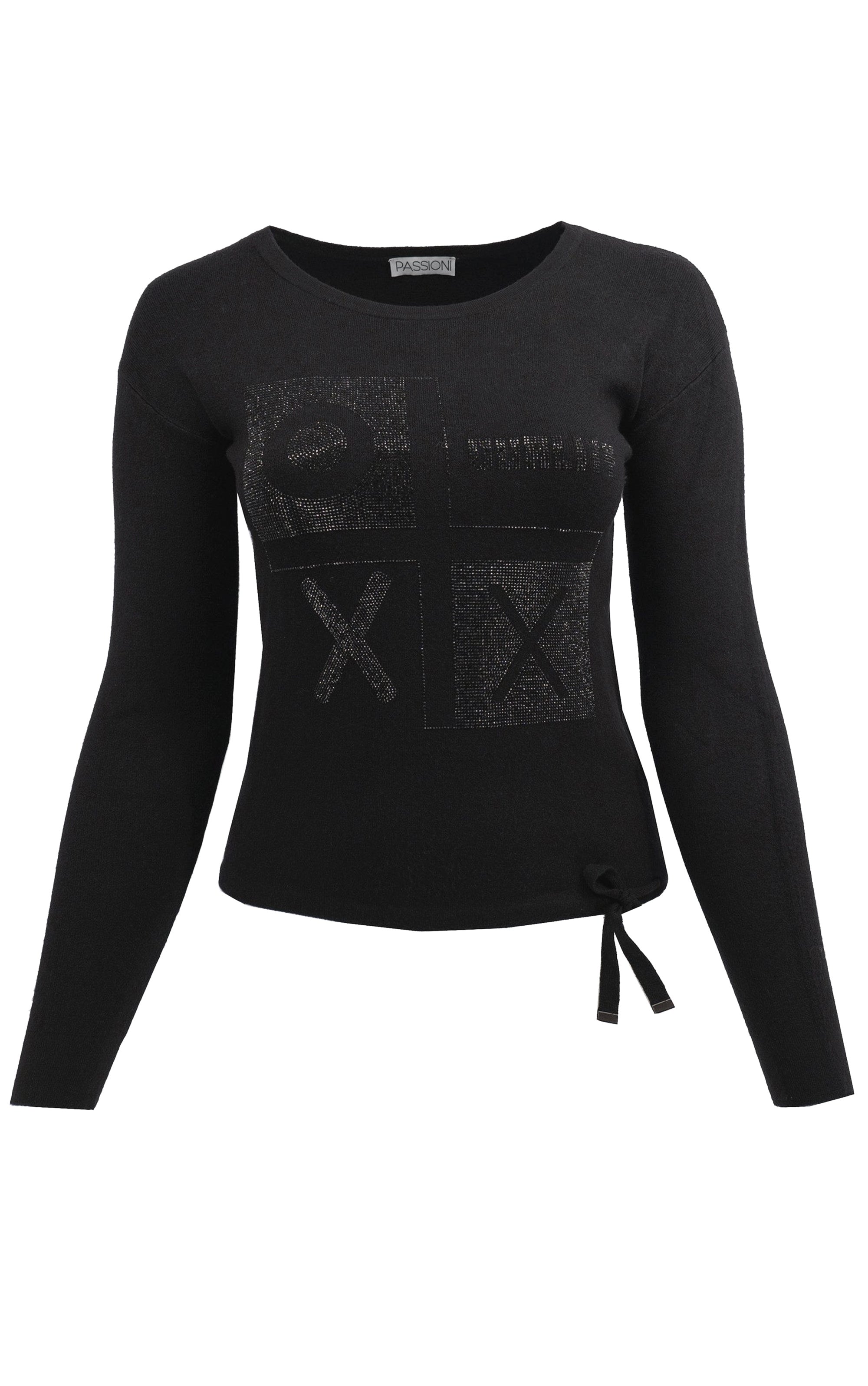 Strickpullover mit Strassdetails