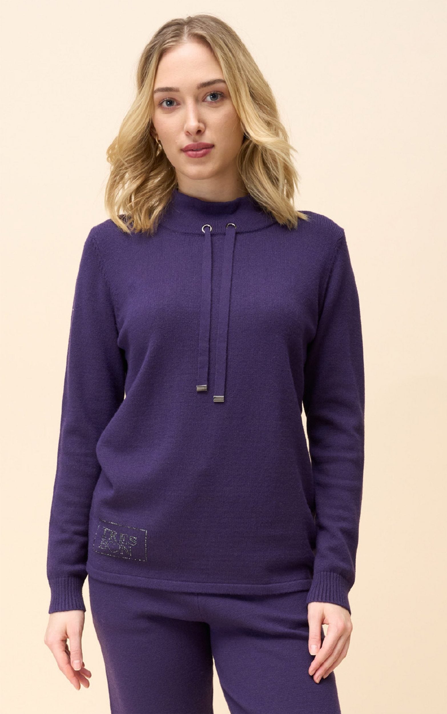 Sweatshirt mit Strass-Schriftzug