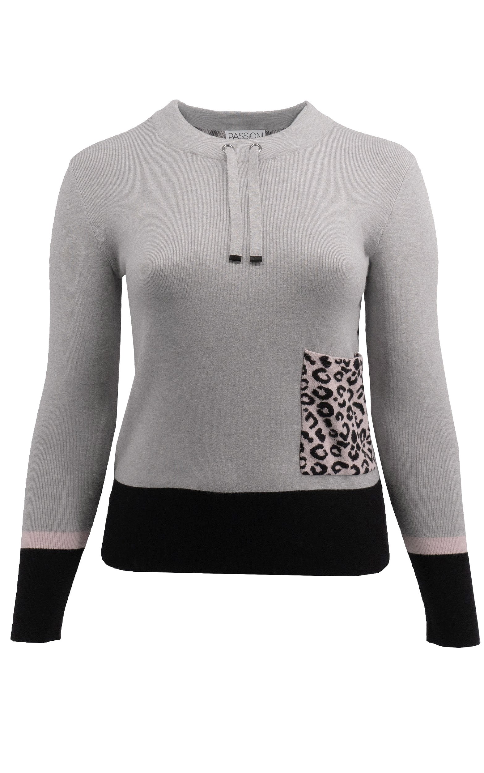 Strickpullover mit Taschendetail und Ärmelsäumen