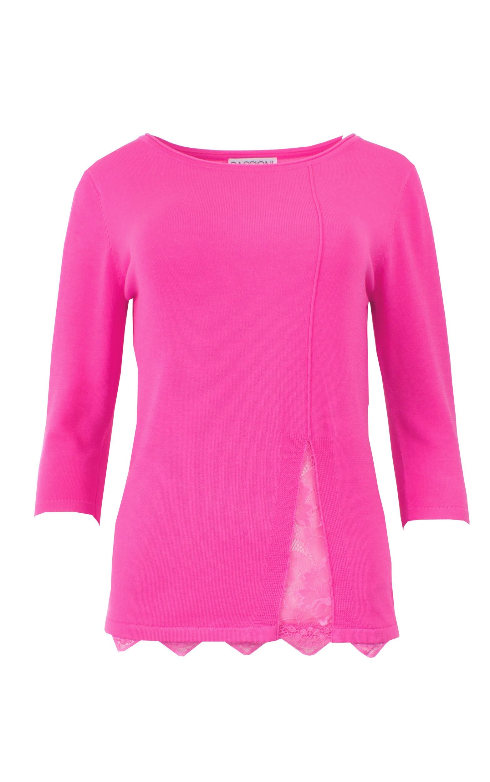 Kurzarmpullover mit Spitzen-Detail