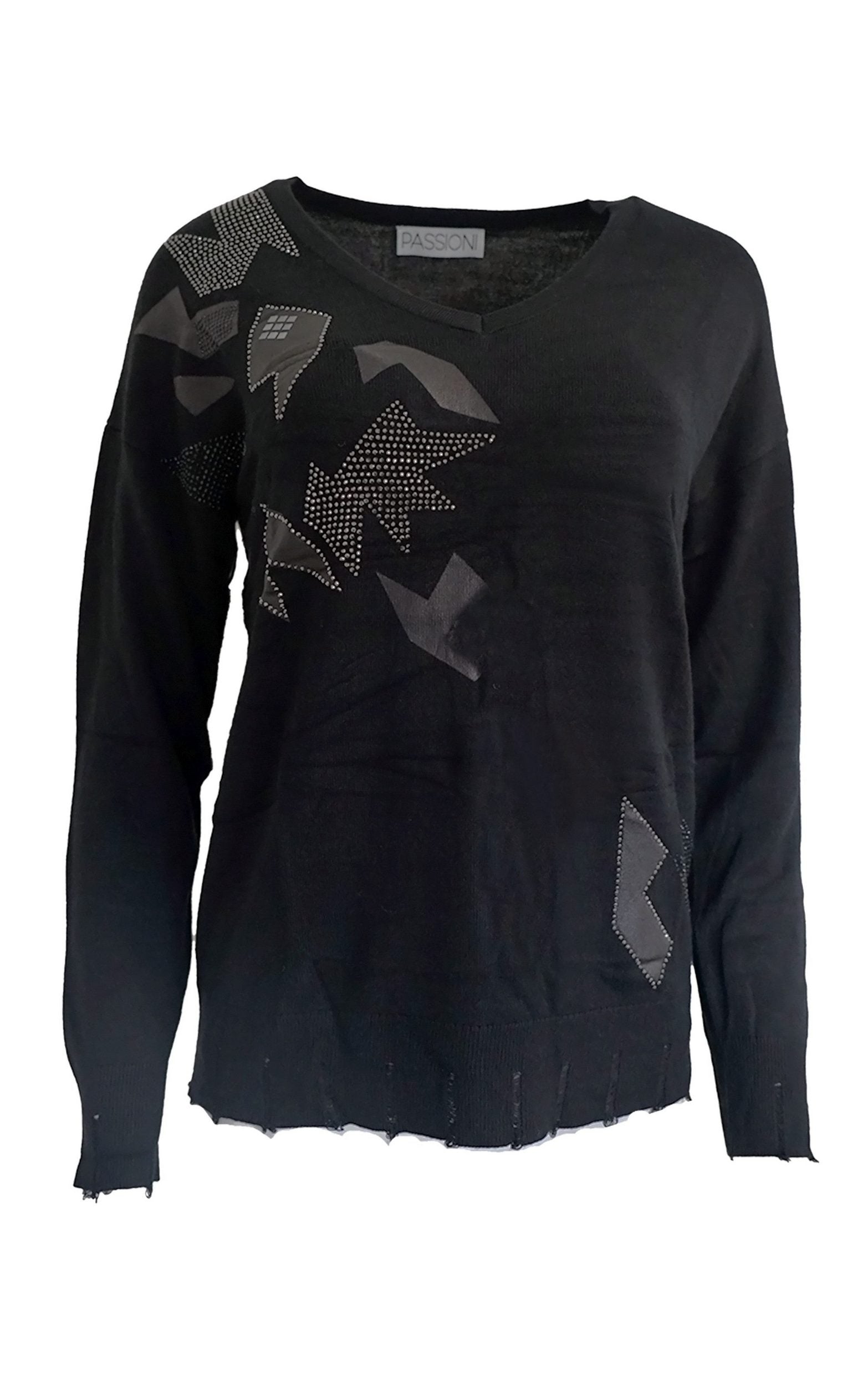 Strickpullover mit Strassdetails