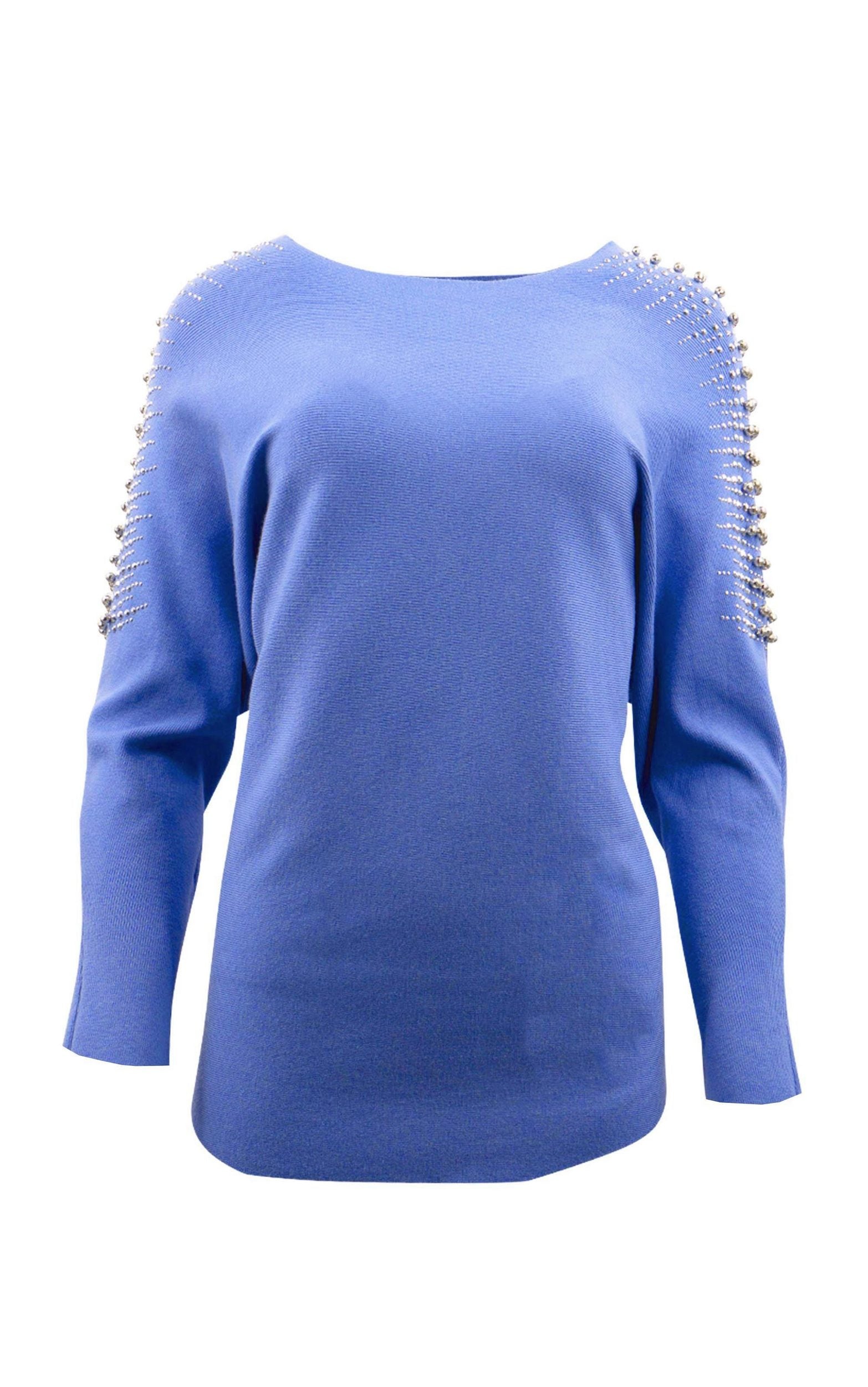 Pullover mit Nieten- und Stein-Applikation