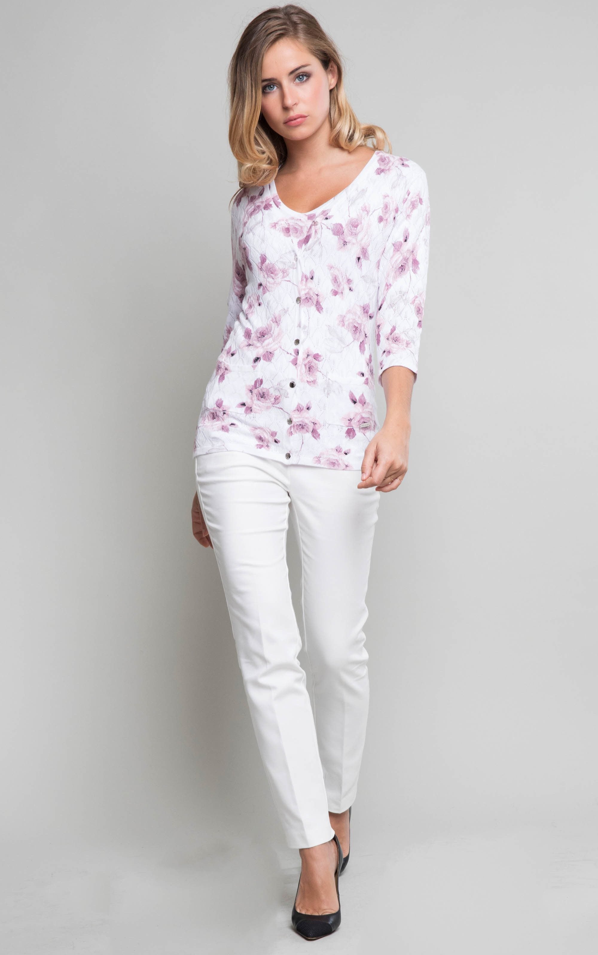 Twinset mit Rosenmuster