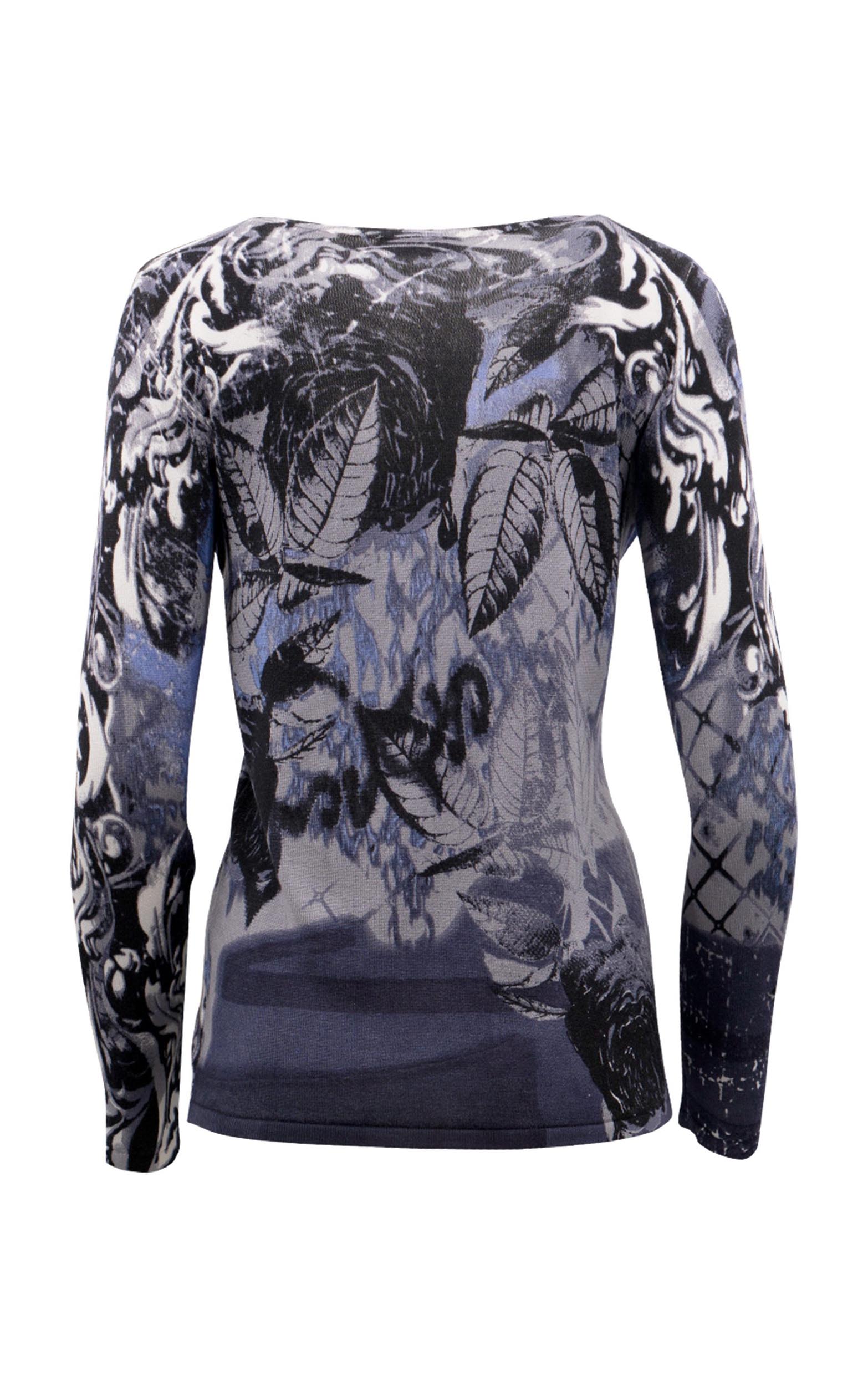 Pullover mit fantasievollem Blätterdruck