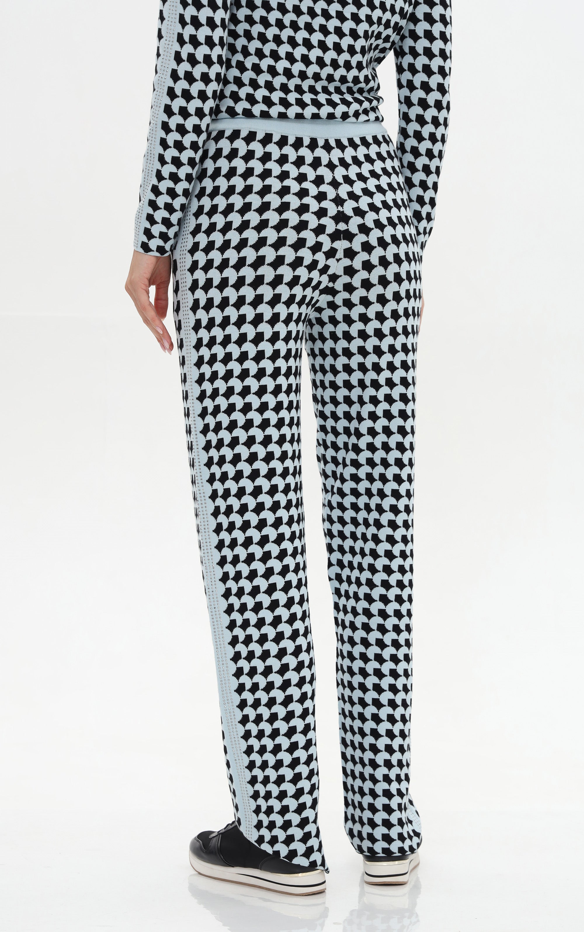 Strickhose mit geometrischem Allover-Muster