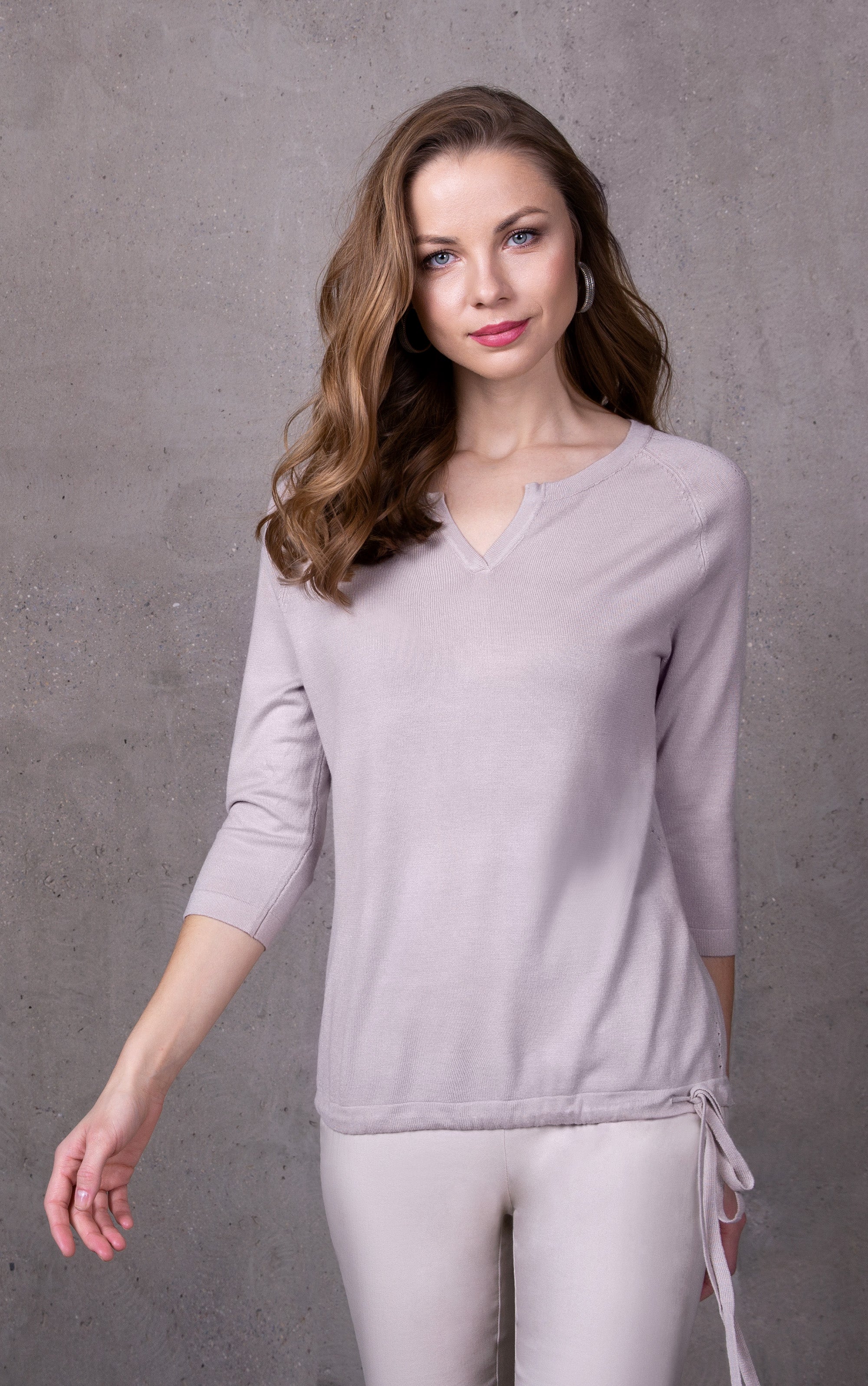 Pullover mit Kordelzug am Saum