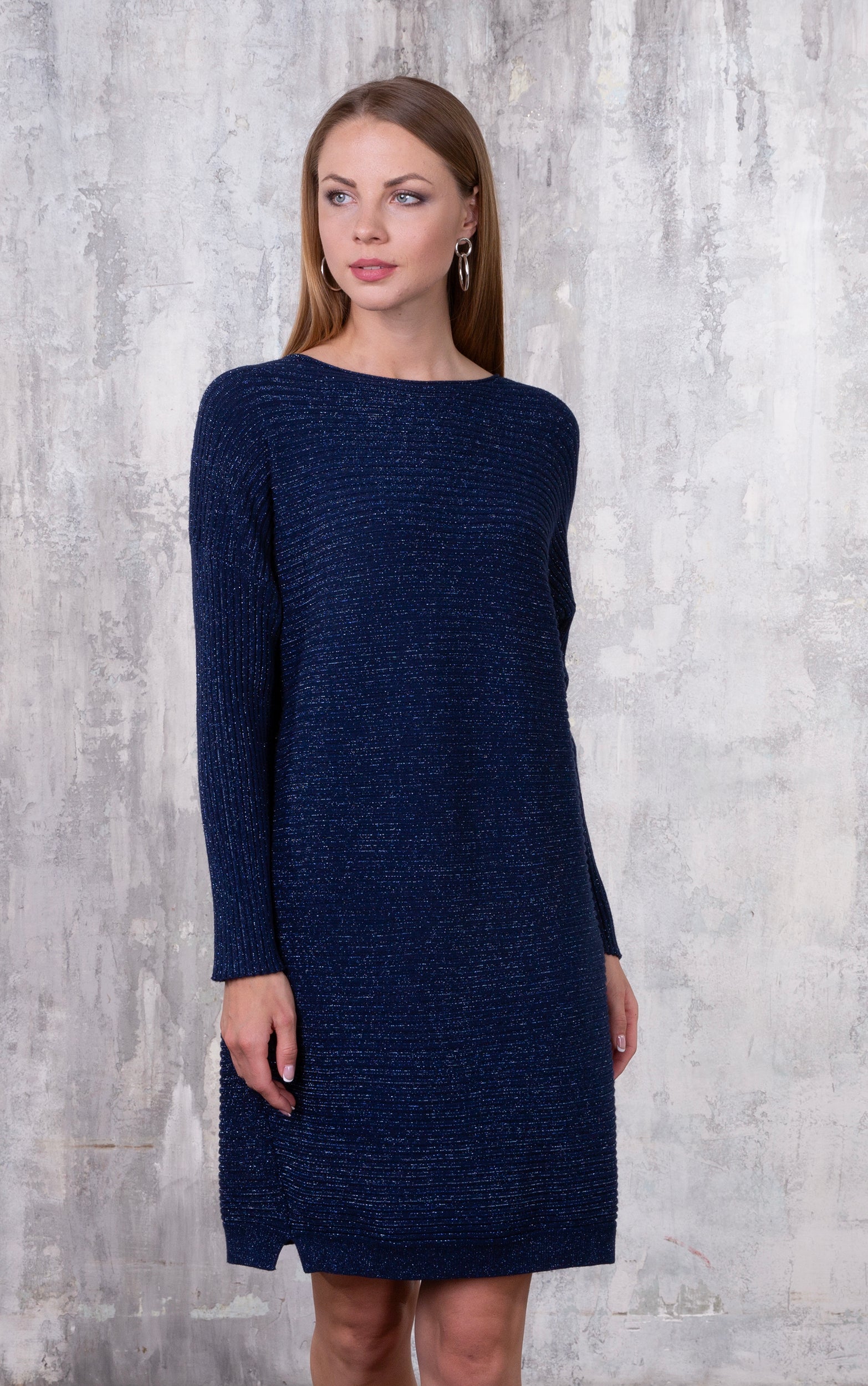 Strickkleid mit Glitzergarn